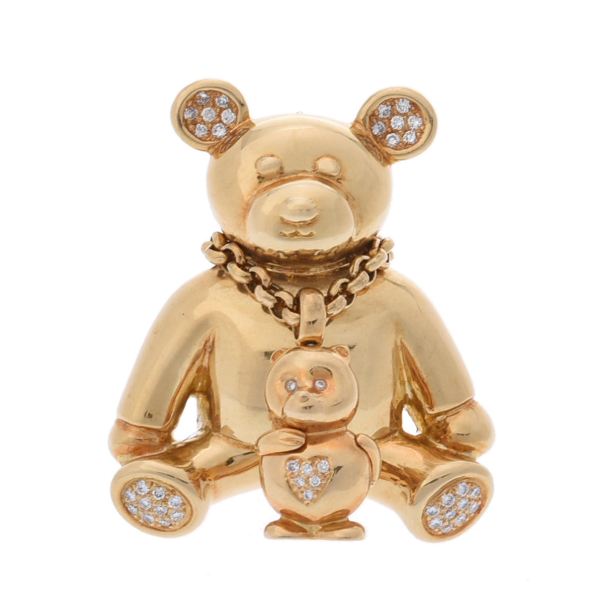 アレッツォ 熊モチーフ ダイヤ 0.65ct K18イエローゴールド YG ユニセックス ジュエリー 【jewelry】