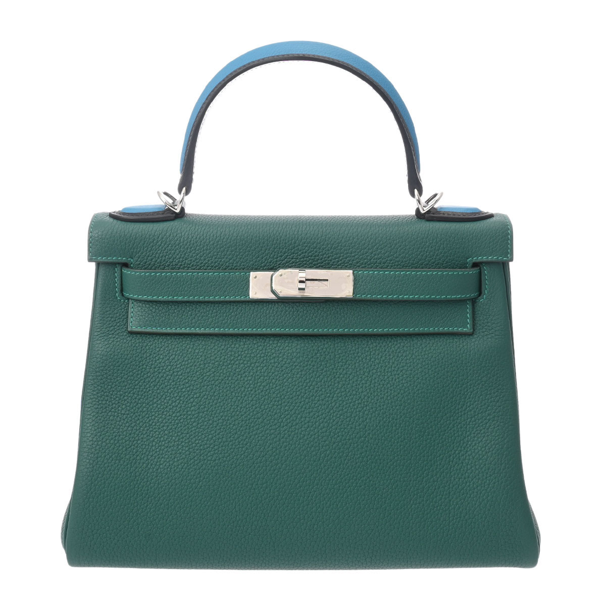 エルメス ケリー 28 オ・パス 内縫い 2WAY マラカイト/ブルーザンジバル トゴ レディース バッグ 【bag】