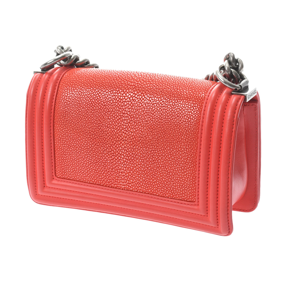 シャネル ボーイシャネル スモール チェーンショルダー レッド A67085 ガルーシャ/カーフスキン レディース バッグ 【bag】