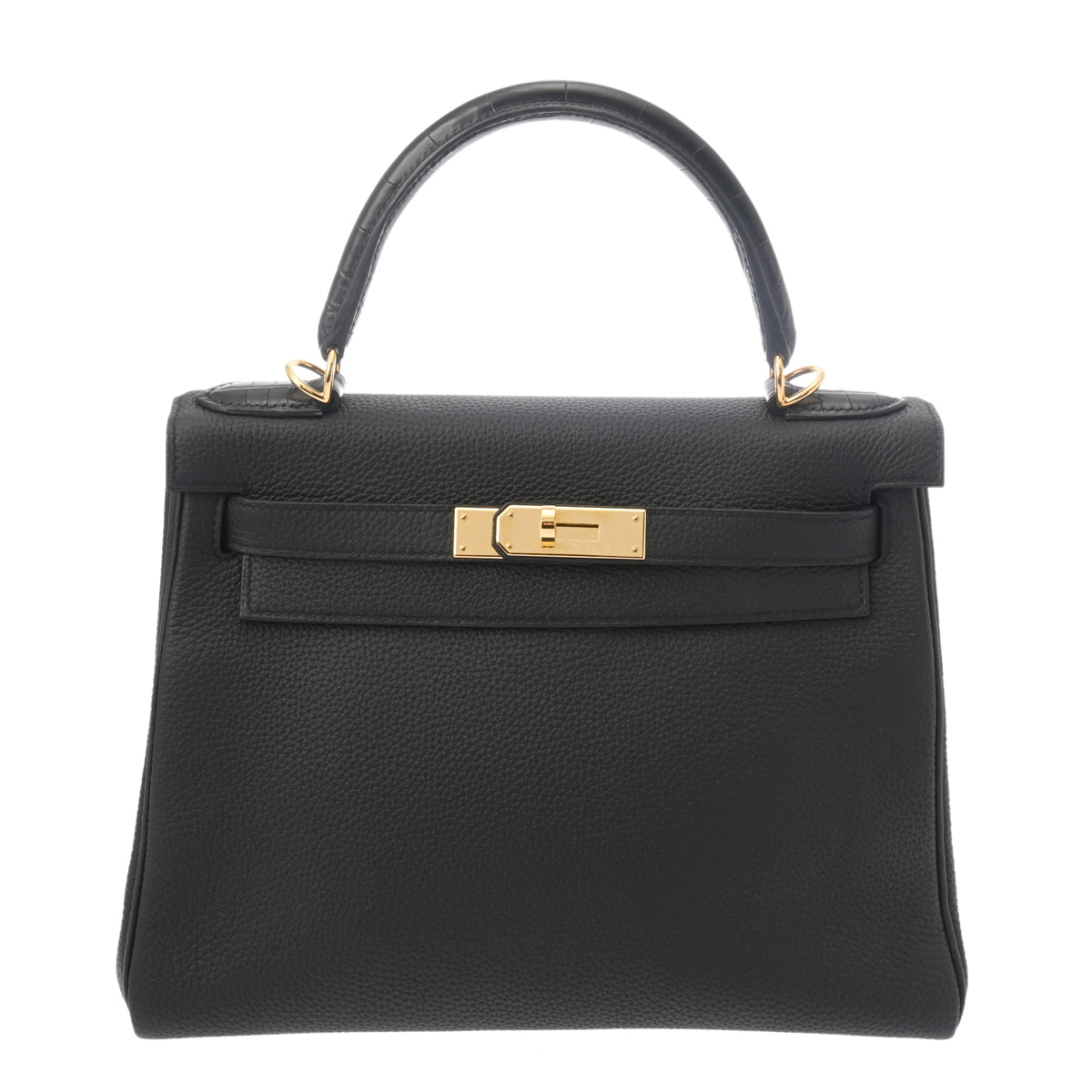 エルメス ケリー28 タッチ 内縫い ブラック トリヨンクレマンス/アリゲーターマット レディース バッグ 【bag】