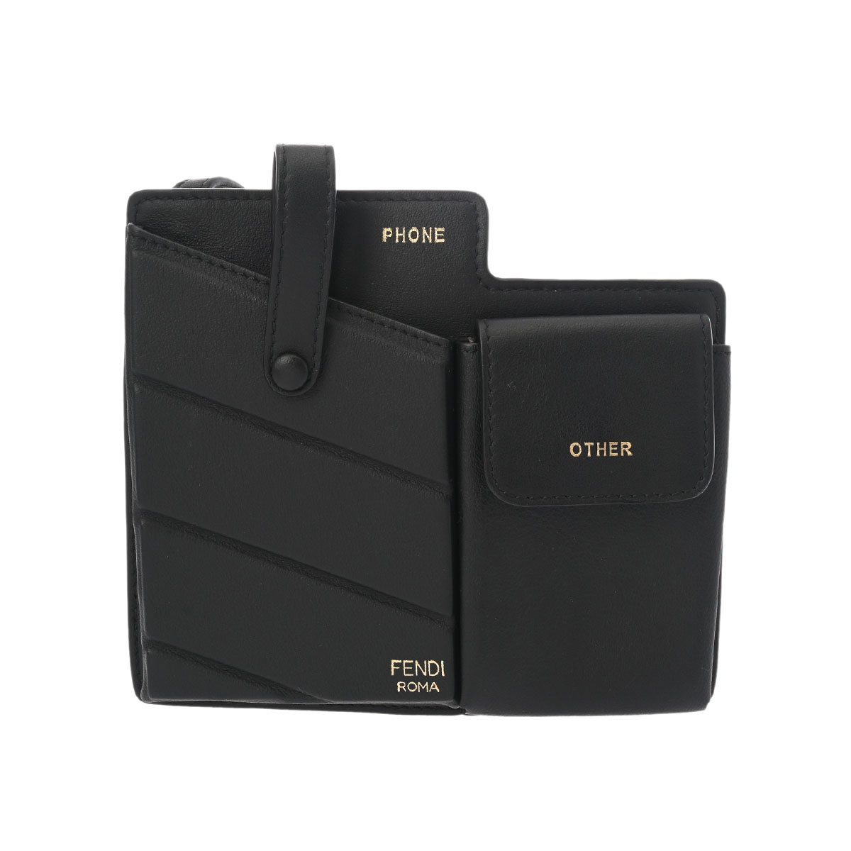 フェンディ フォンケース ブラック 8BS026 レザー レディース バッグ 【bag】