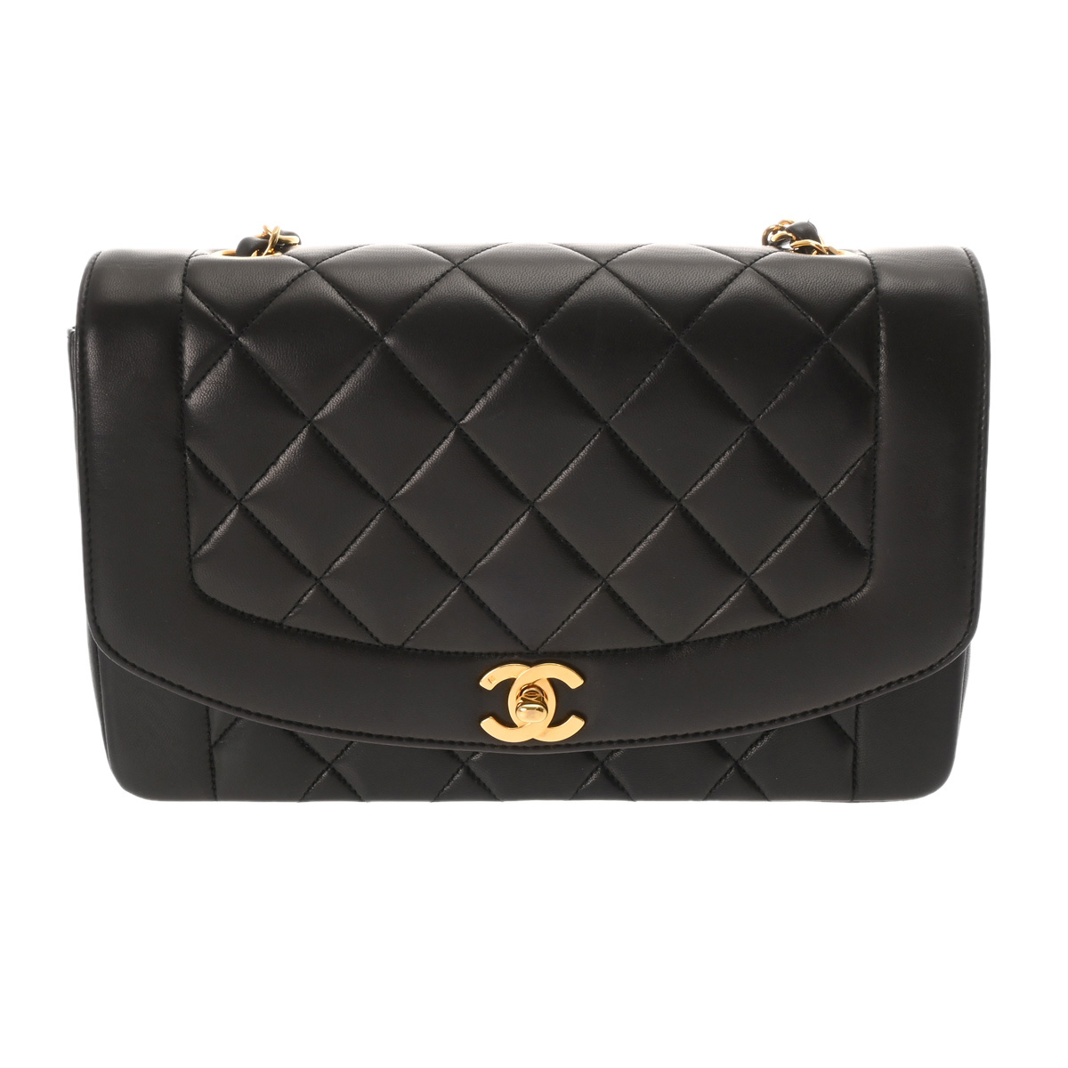シャネル マトラッセ ダイアナ 25cm チェーンショルダー ブラック A01165 ラムスキン レディース バッグ 【bag】