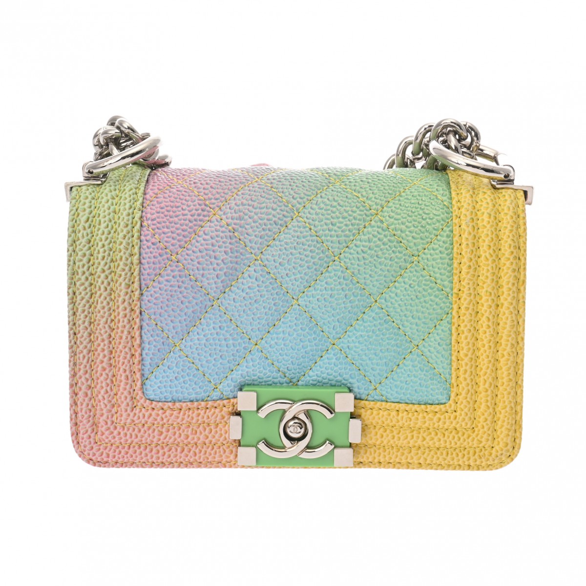 シャネル ボーイシャネル ミニチェーンショルダー レインボー キャビアスキン レディース バッグ 【bag】