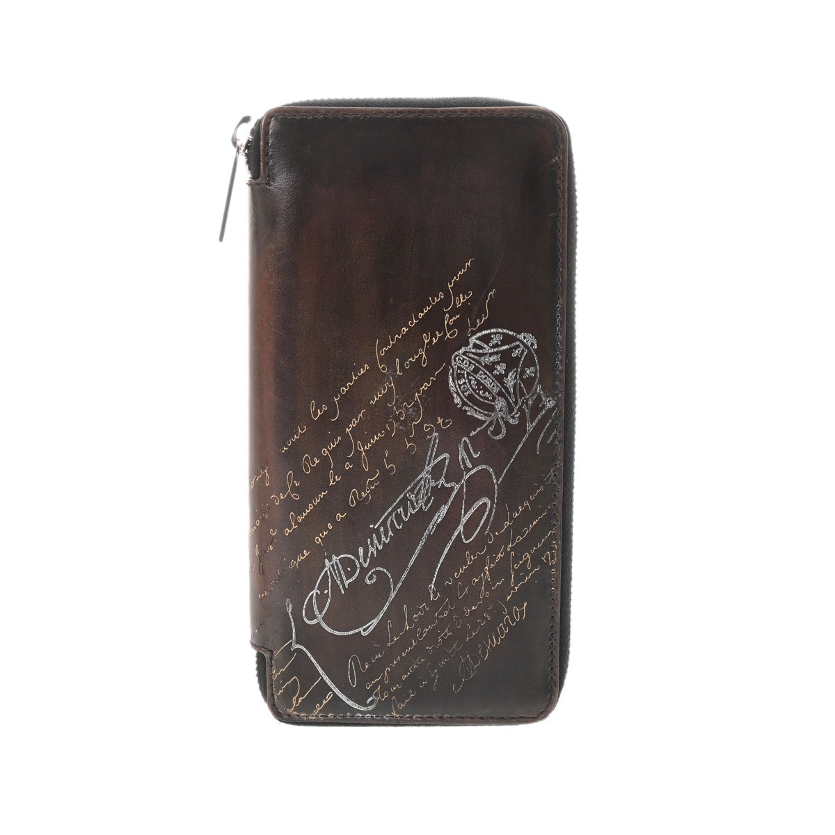 ベルルッティ カリグラフィ ラウンドファスナー ダークブラウン