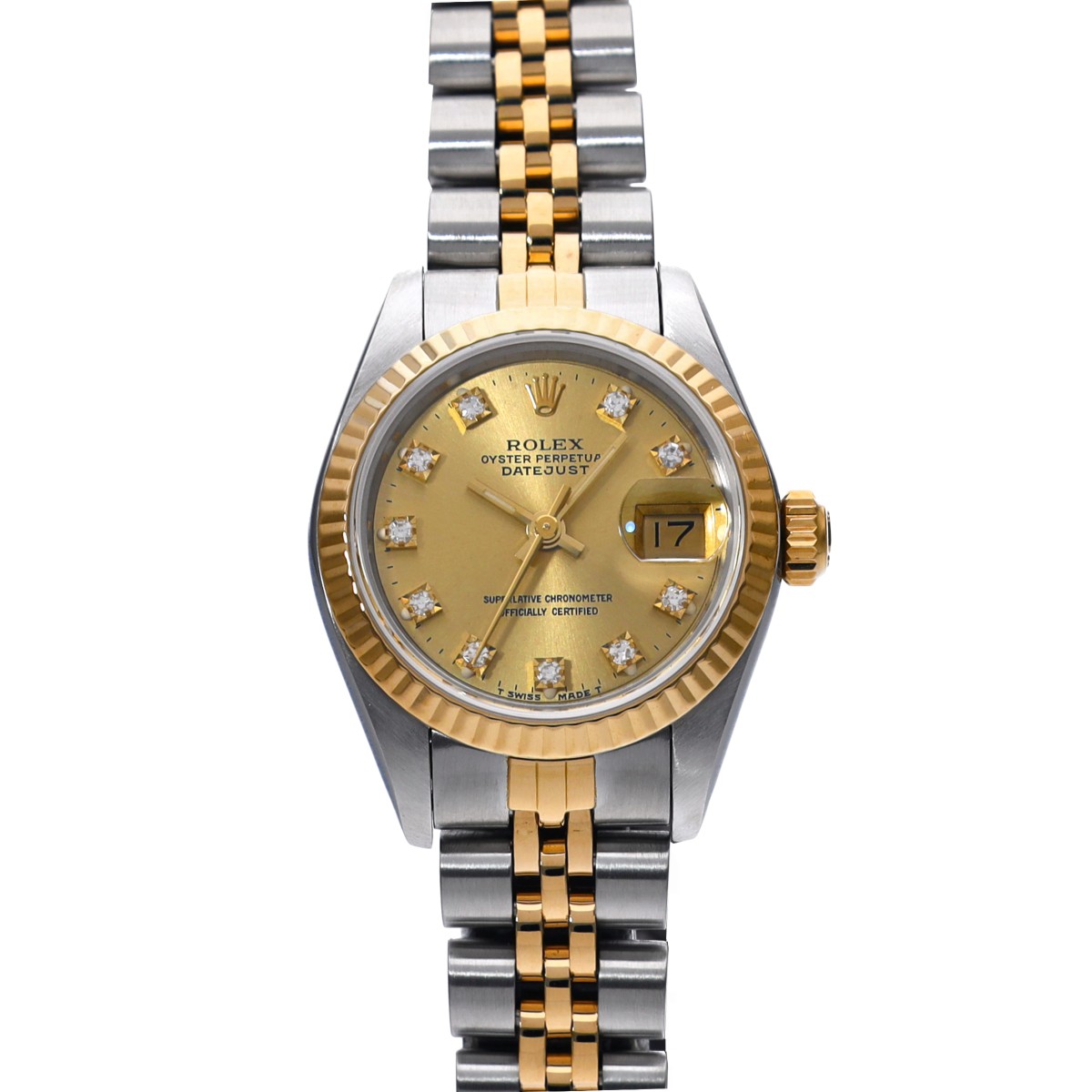 【mimi】ロレックス ROLEX レディースデイトジャスト 10P ロレックス デイトジャスト 10Pダイヤ 69173G シャンパン