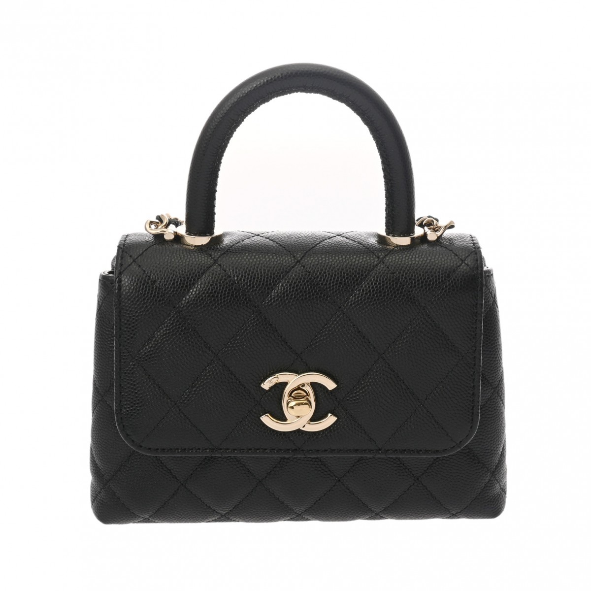 シャネル マトラッセ ココハンドル ミニ ブラック キャビアスキン レディース バッグ 【bag】