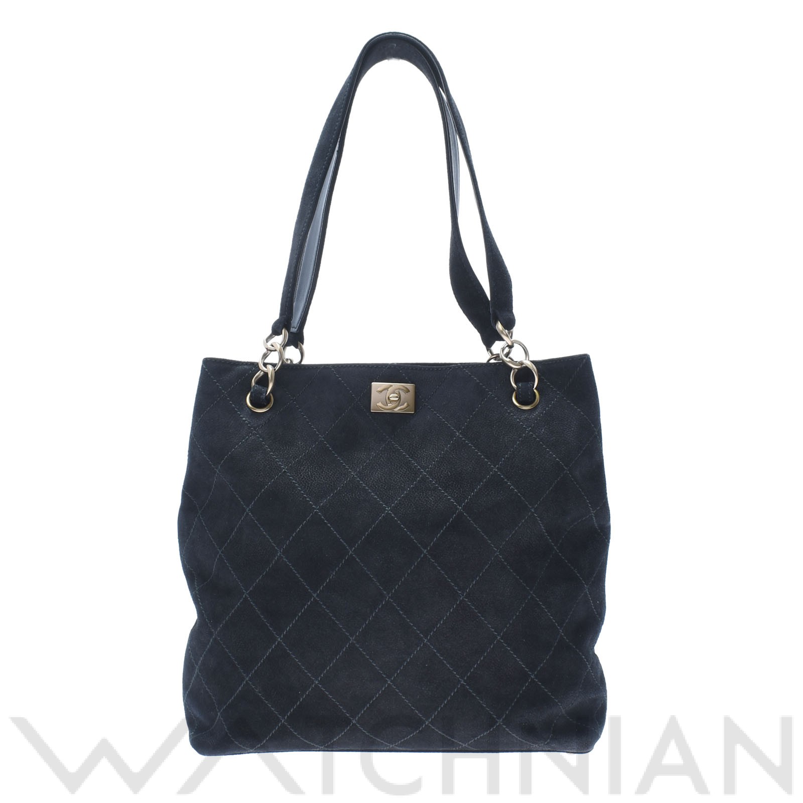 ワイルドステッチチェーンショルダー ブラック カーフ CHANEL シャネル レディース 【中古】