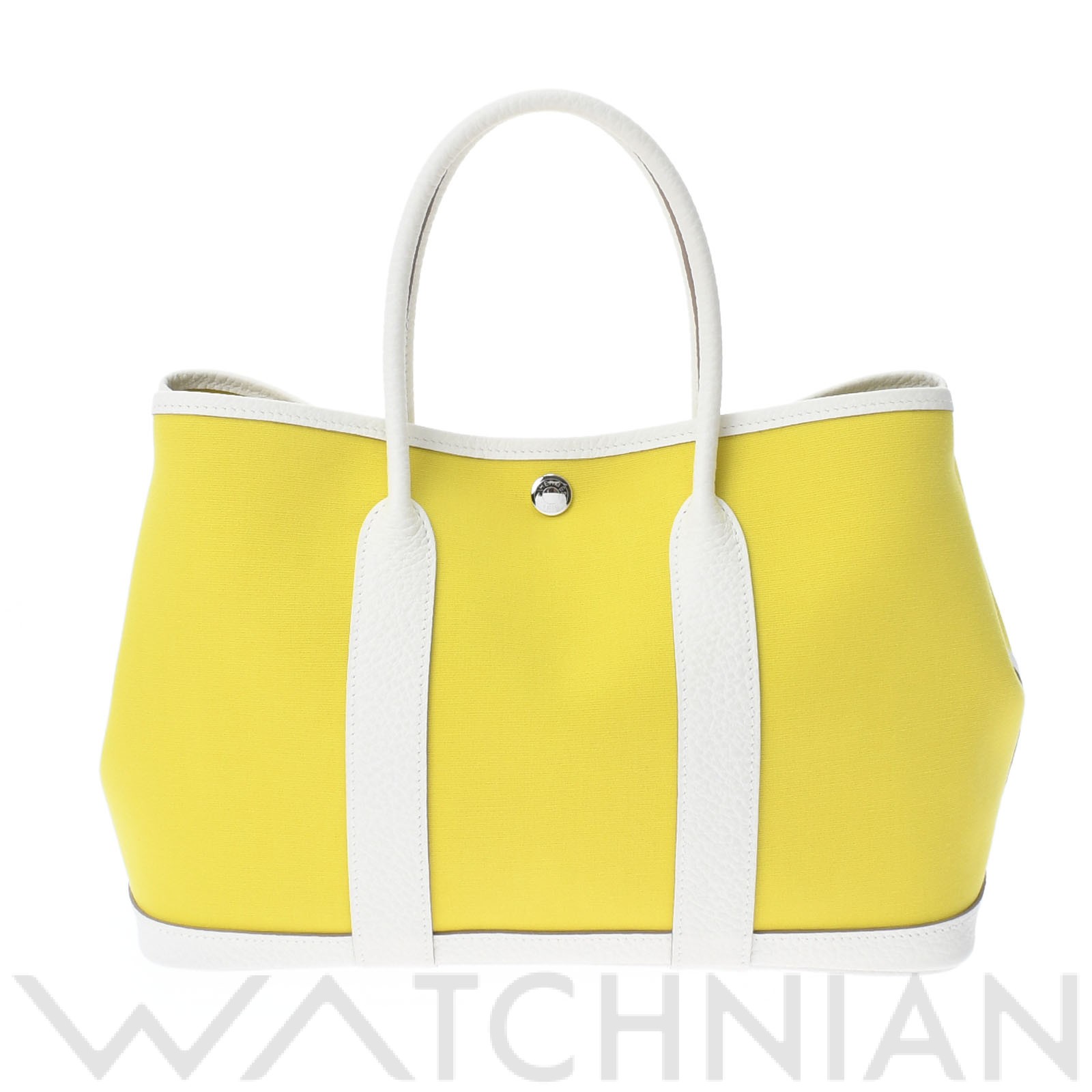 エルメス / HERMES ガーデンパーティ TPM ライム/クレ/パラジウム金具 トワルオフィシエ/ヴァッシュカントリー レディース バッグ 【未使用】【bag】