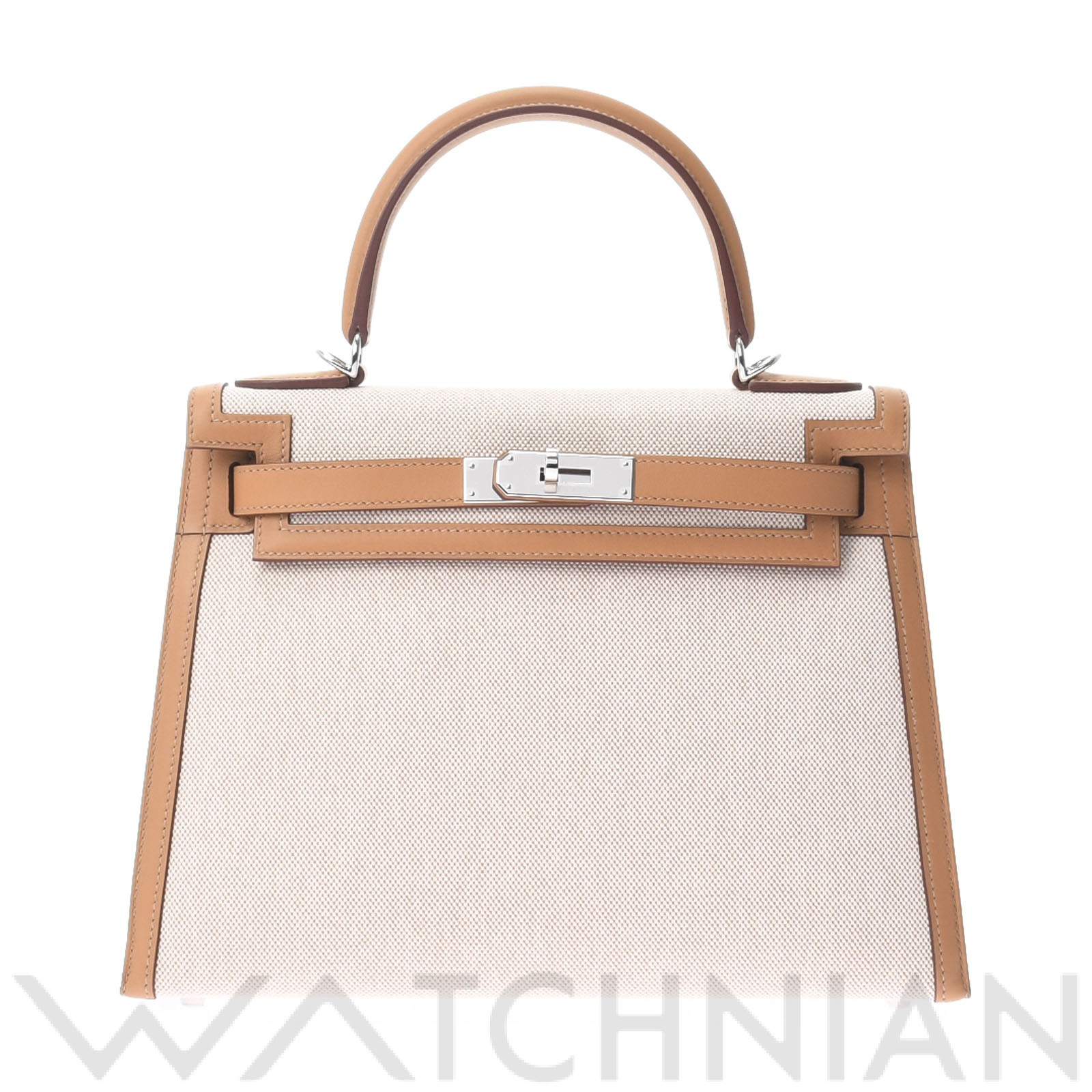 ケリー 28 外縫い ビスキュイ/エクリュ/パラジウム金具 ヴォースイフト/トワルアッシュ HERMES エルメス レディース 【新品】
