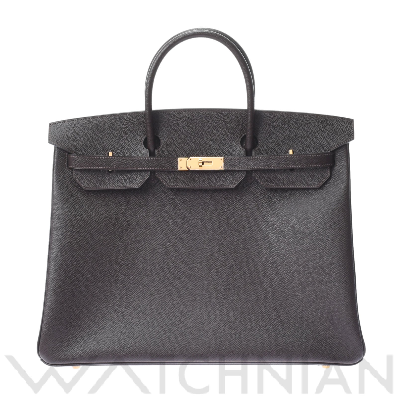 バーキン 40 マロンフォンセ(ダークブラウン)/ゴールド金具 クシュベル HERMES エルメス ユニセックス 【中古】