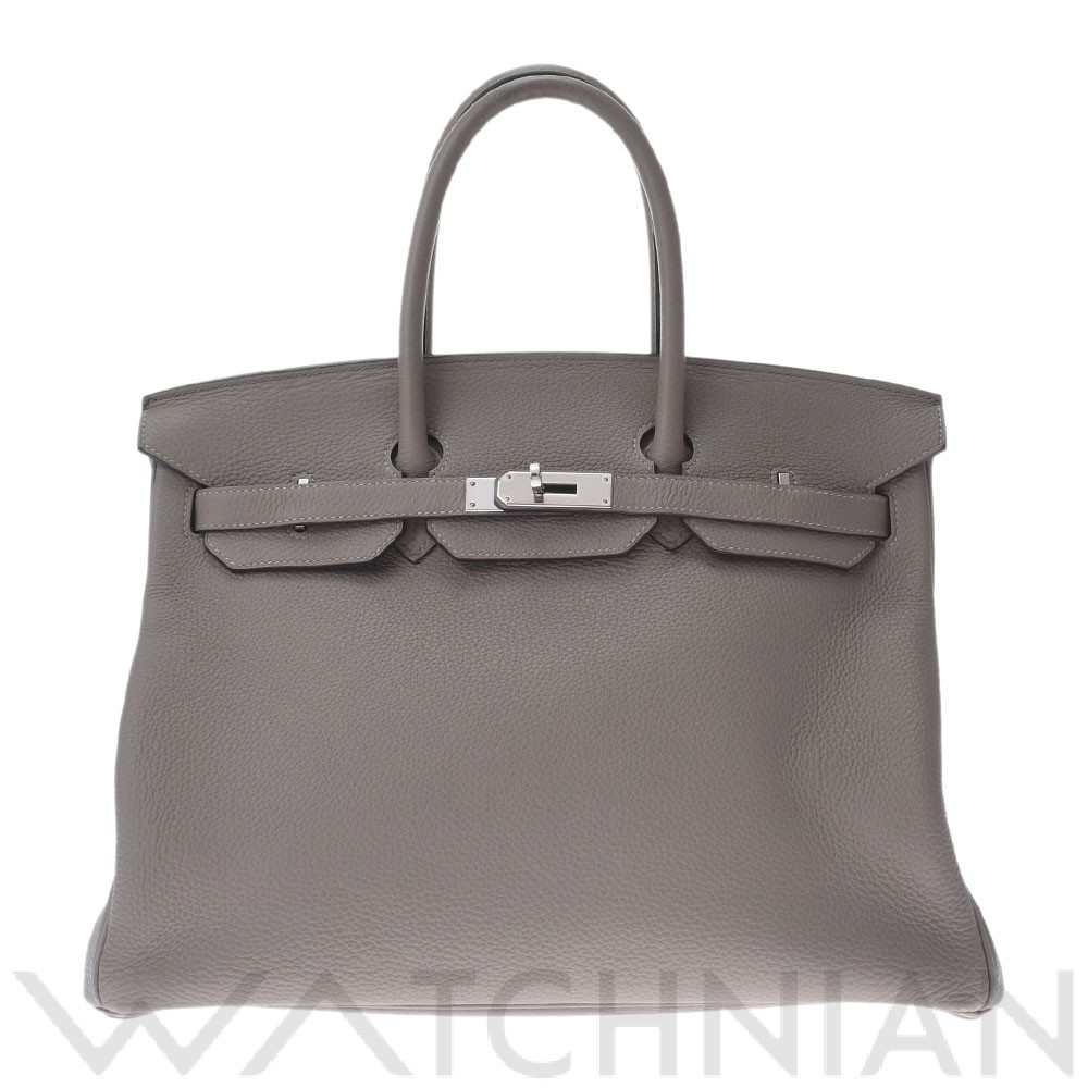 バーキン 35 グリアスファルト/パラジウム金具 トゴ HERMES エルメス ユニセックス 【中古】