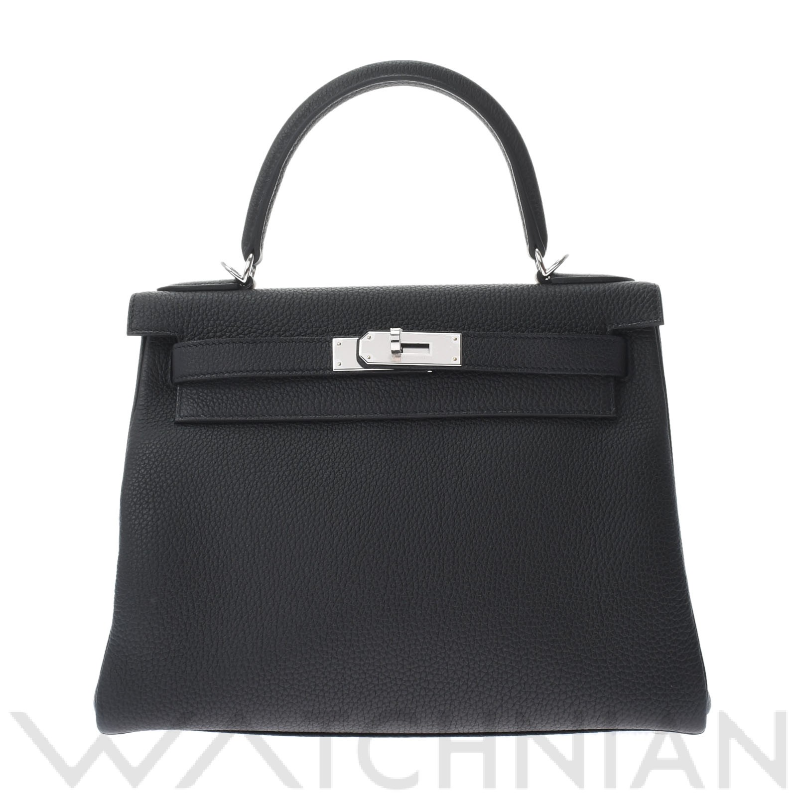 ケリー28 内縫い 2WAY 黒/パラジウム金具 トゴ HERMES エルメス レディース 【新品】