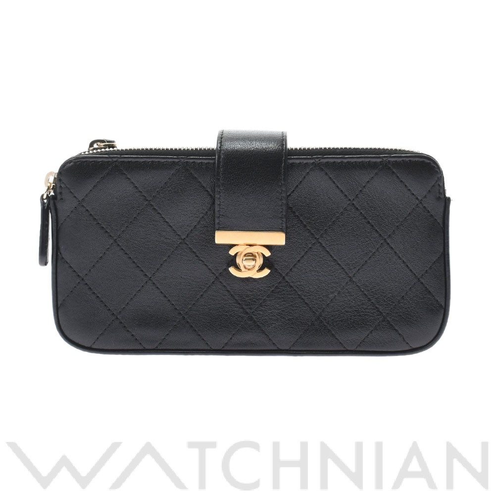 チェーンウォレット 黒/ゴールド金具 カーフ CHANEL シャネル レディース 【中古】:  ブランドバッグ｜WATCHNIAN(ウォッチニアン)公式通販/旧一風騎士