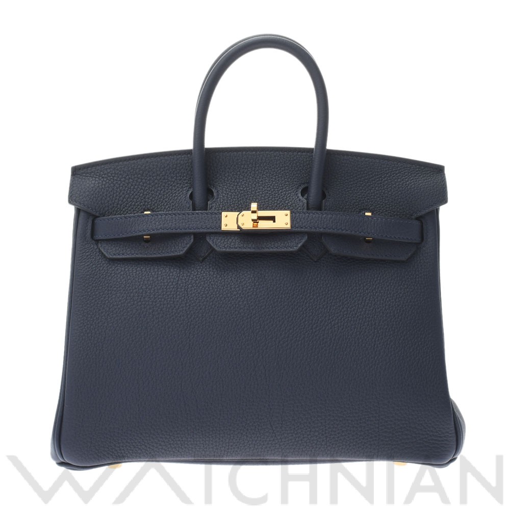 バーキン 25 ブルーニュイ/ゴールド金具 トゴ HERMES エルメス レディース 【中古】