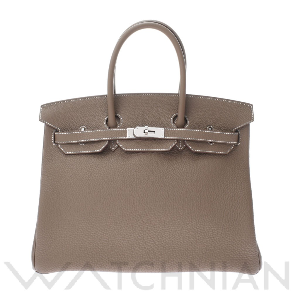 バーキン 35 エトゥープ/パラジウム金具 トゴ HERMES エルメス ユニセックス 【新品】