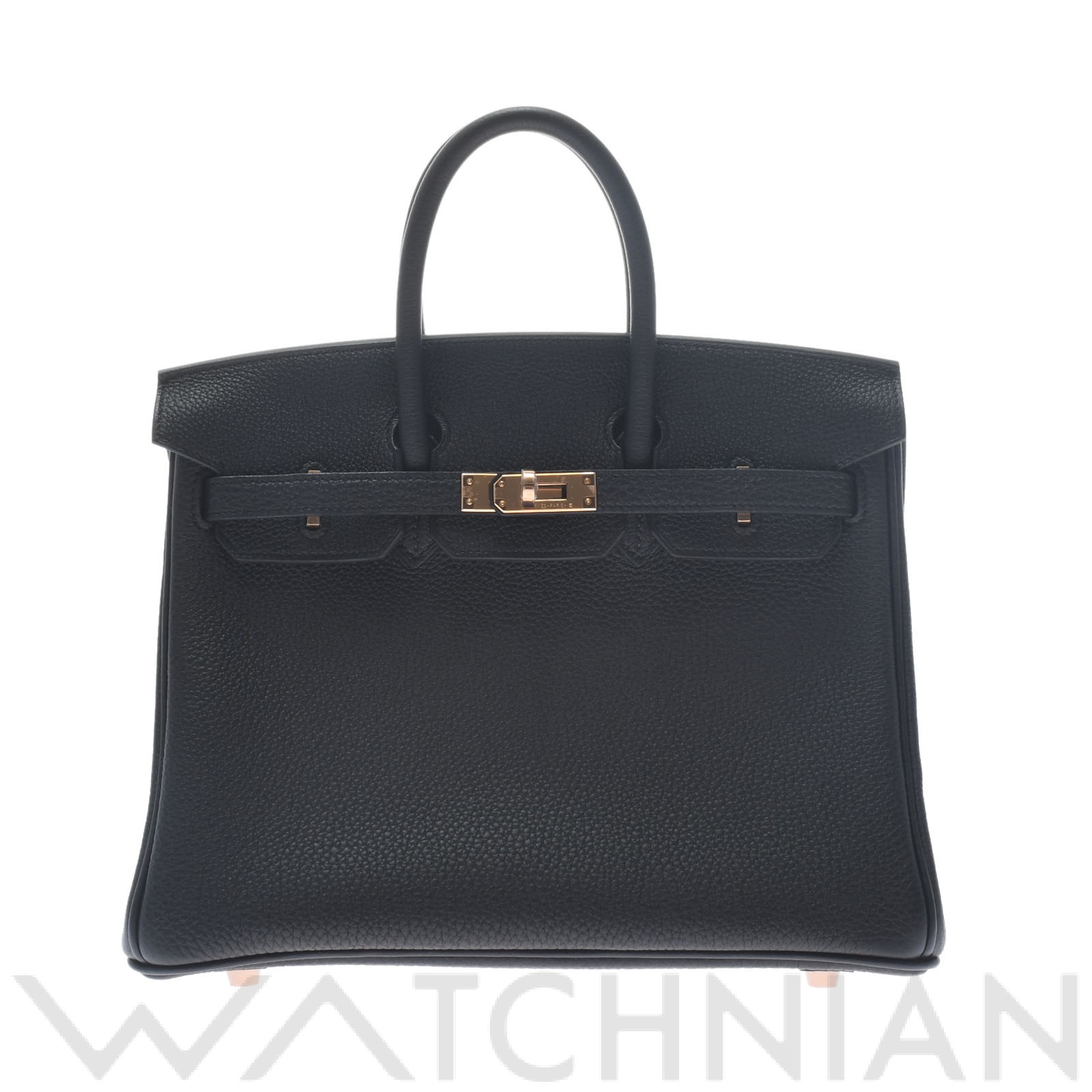バーキン 25 ブラック/ローズゴールド金具 トゴ HERMES エルメス レディース 【新品】