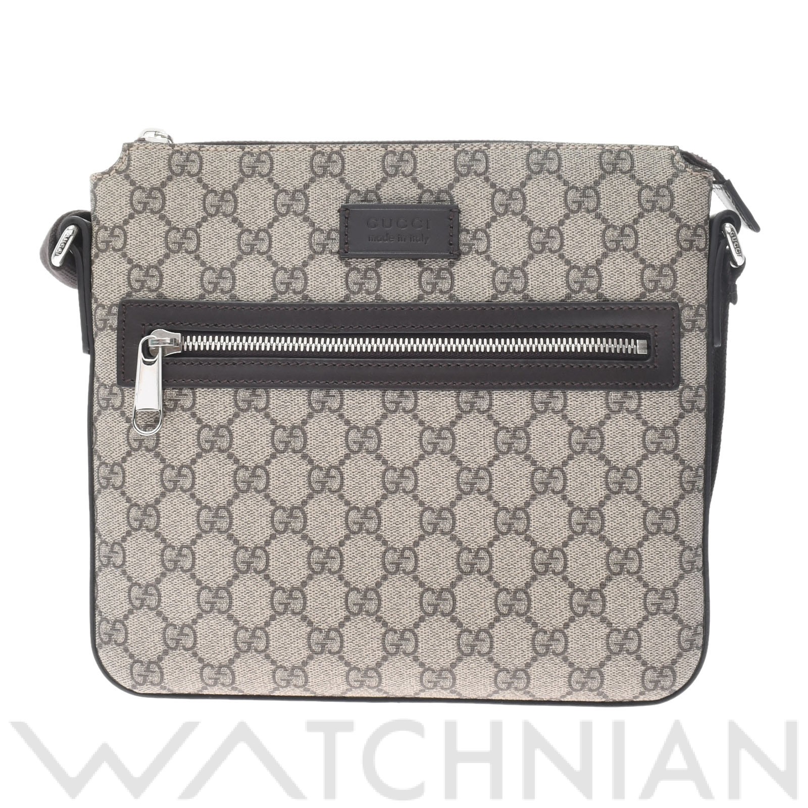 GGスプリーム メッセンジャーバッグ ベージュ/ダークブラウン/シルバー金具 406410 GGスプリームキャンバス/レザー GUCCI グッチ  ユニセックス 【中古】