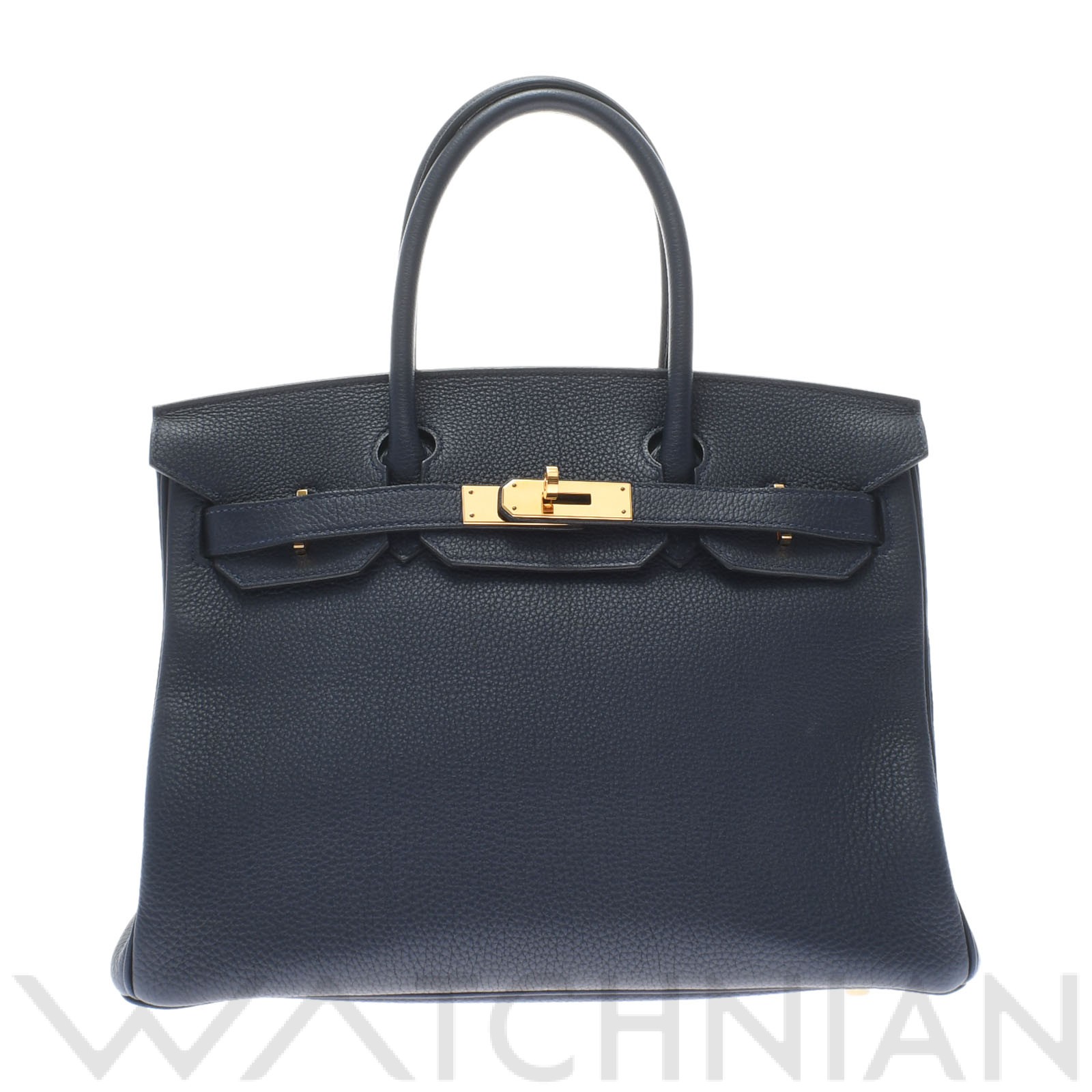 バーキン 30 ブルーニュイ/ゴールド金具 トゴ HERMES エルメス レディース 【中古】