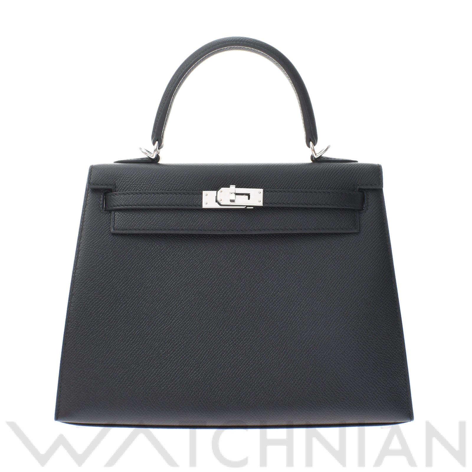 ケリー 25 外縫い 2WAY 黒/パラジウム金具 ヴォーエプソン HERMES エルメス レディース 【中古】
