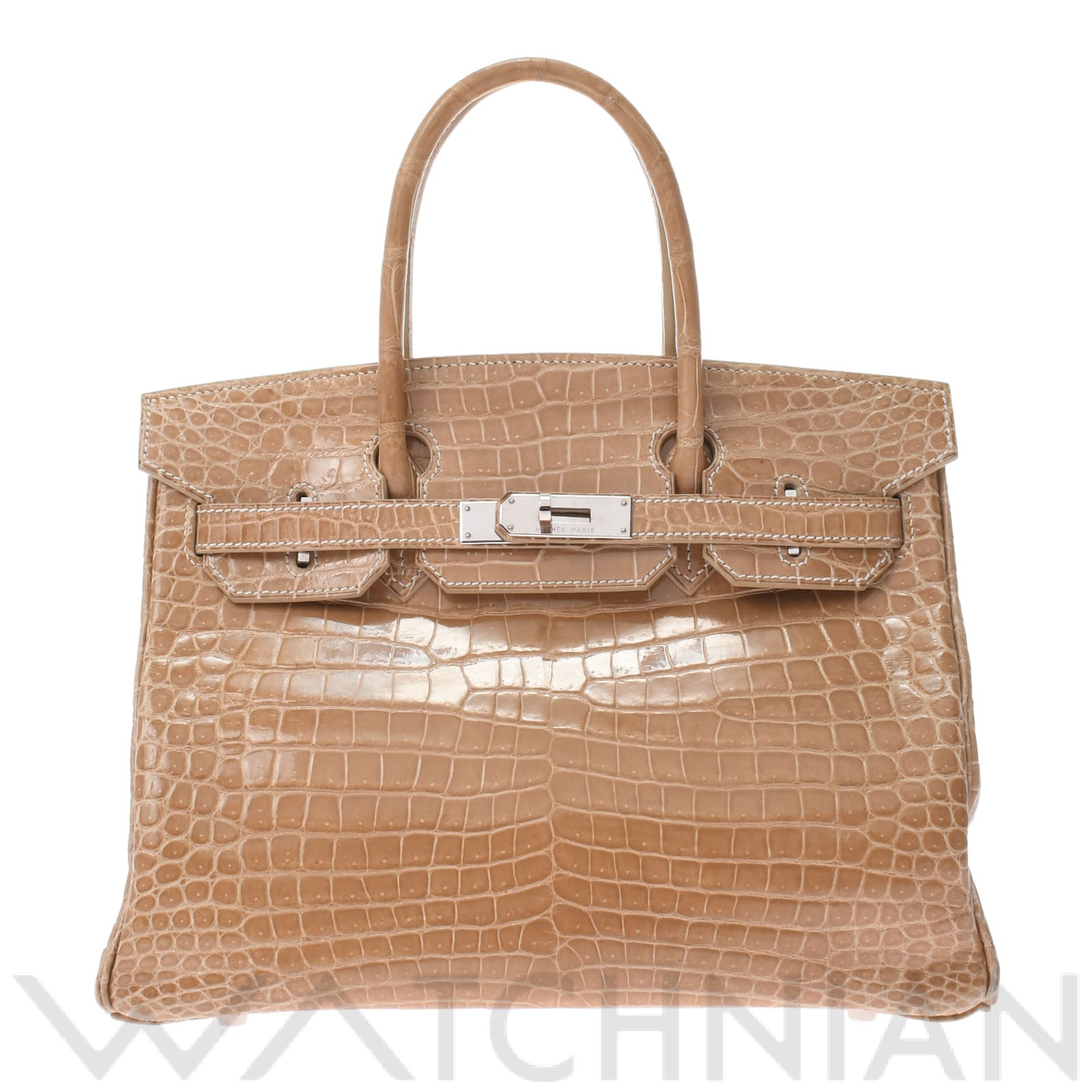 バーキン 30 ベージュロゼ/パラジウム金具 ポロサスリセ HERMES エルメス レディース 【中古】