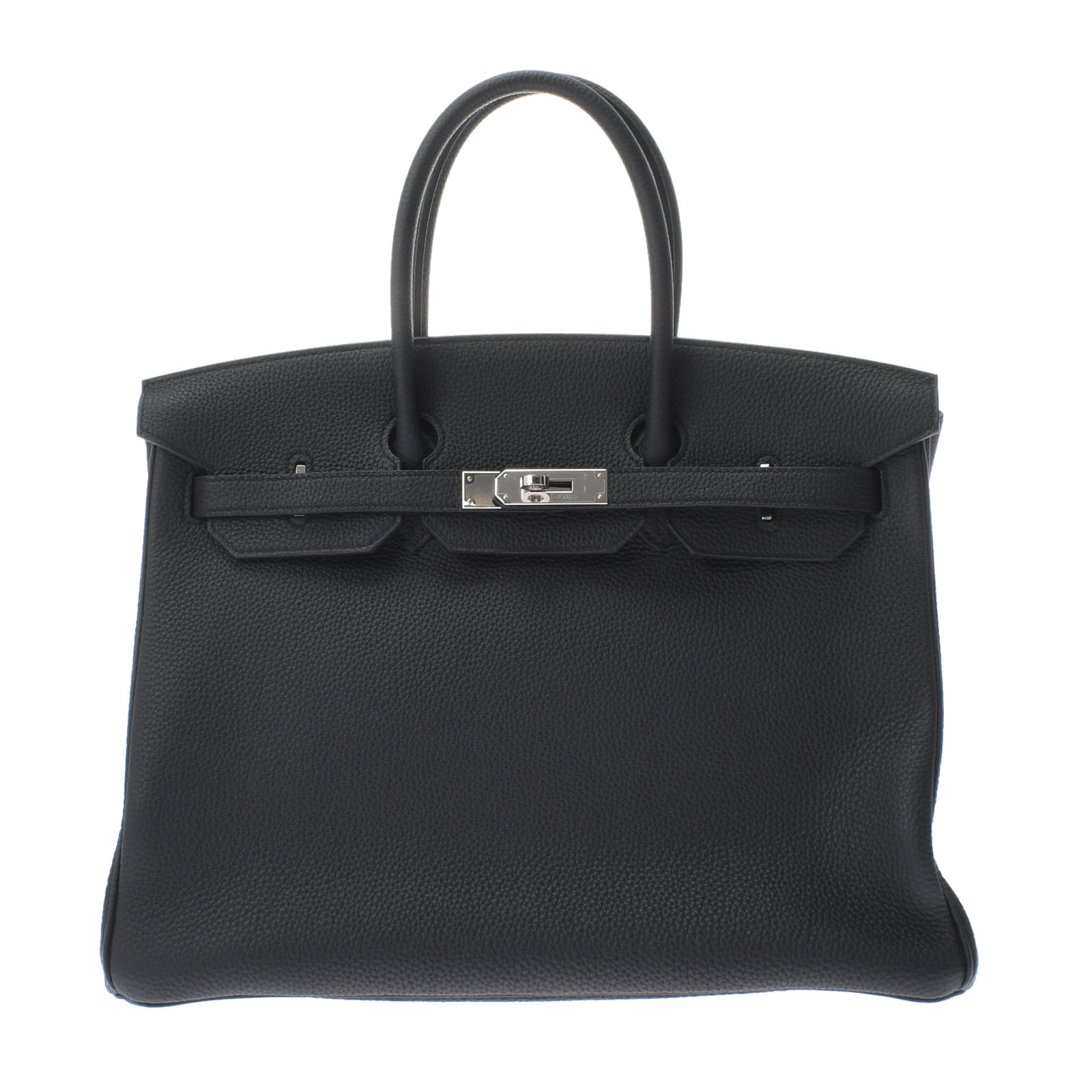 バーキン 35 黒/パラジウム金具 トゴ HERMES エルメス ユニセックス 【中古】
