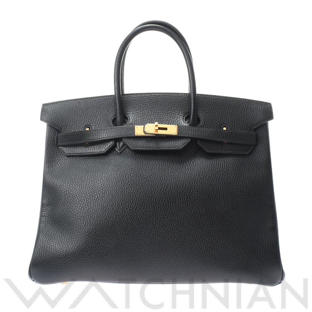 バーキン35 ブラック/ゴールド金具 アルデンヌ HERMES エルメス ユニセックス 【中古】