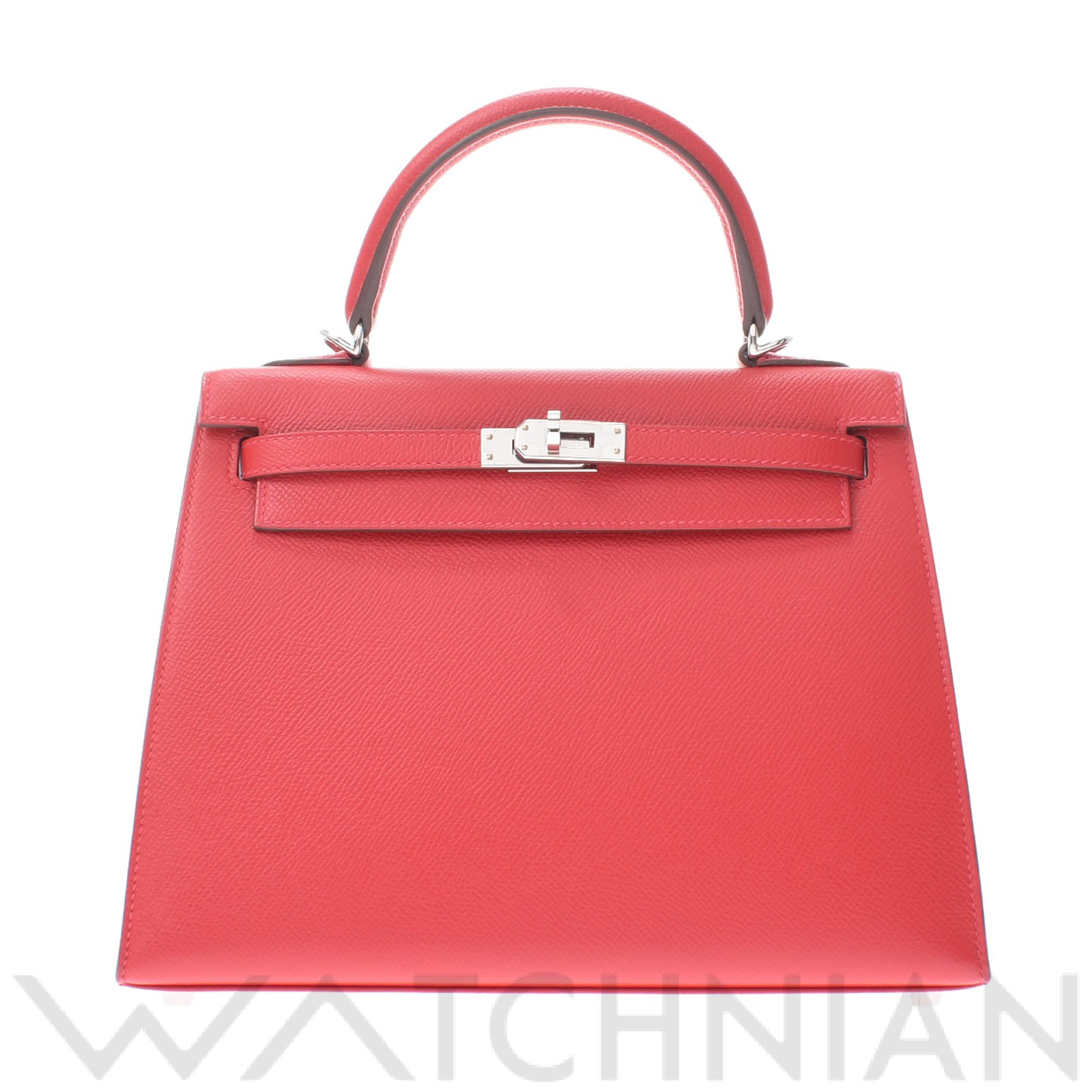 エルメス / HERMES ケリー 25 外縫い 2WAY ルージュカザック/パラジウム金具 ヴォーエプソン レディース バッグ 【未使用】【bag】