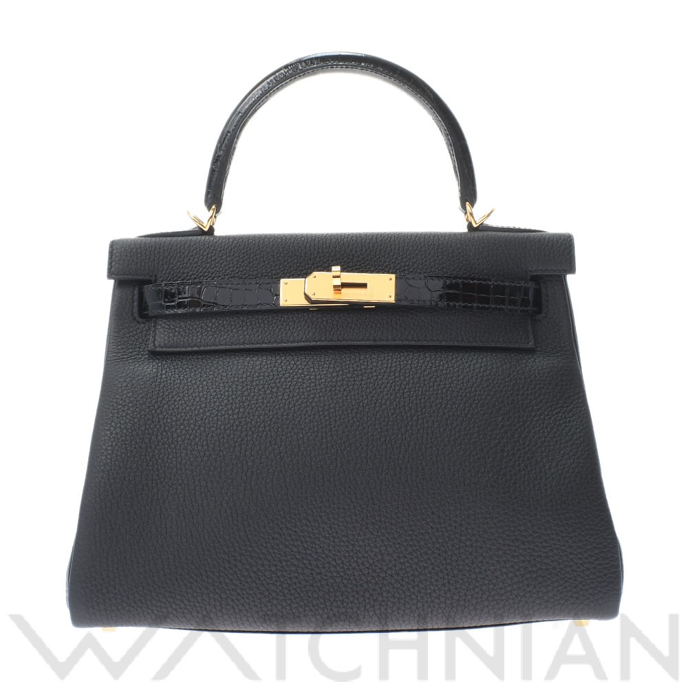 エルメス / HERMES ケリー28 タッチ 内縫い 2WAY 黒/ゴールド金具 トゴ/ニロティカスシャイニー レディース バッグ 【未使用】【bag】