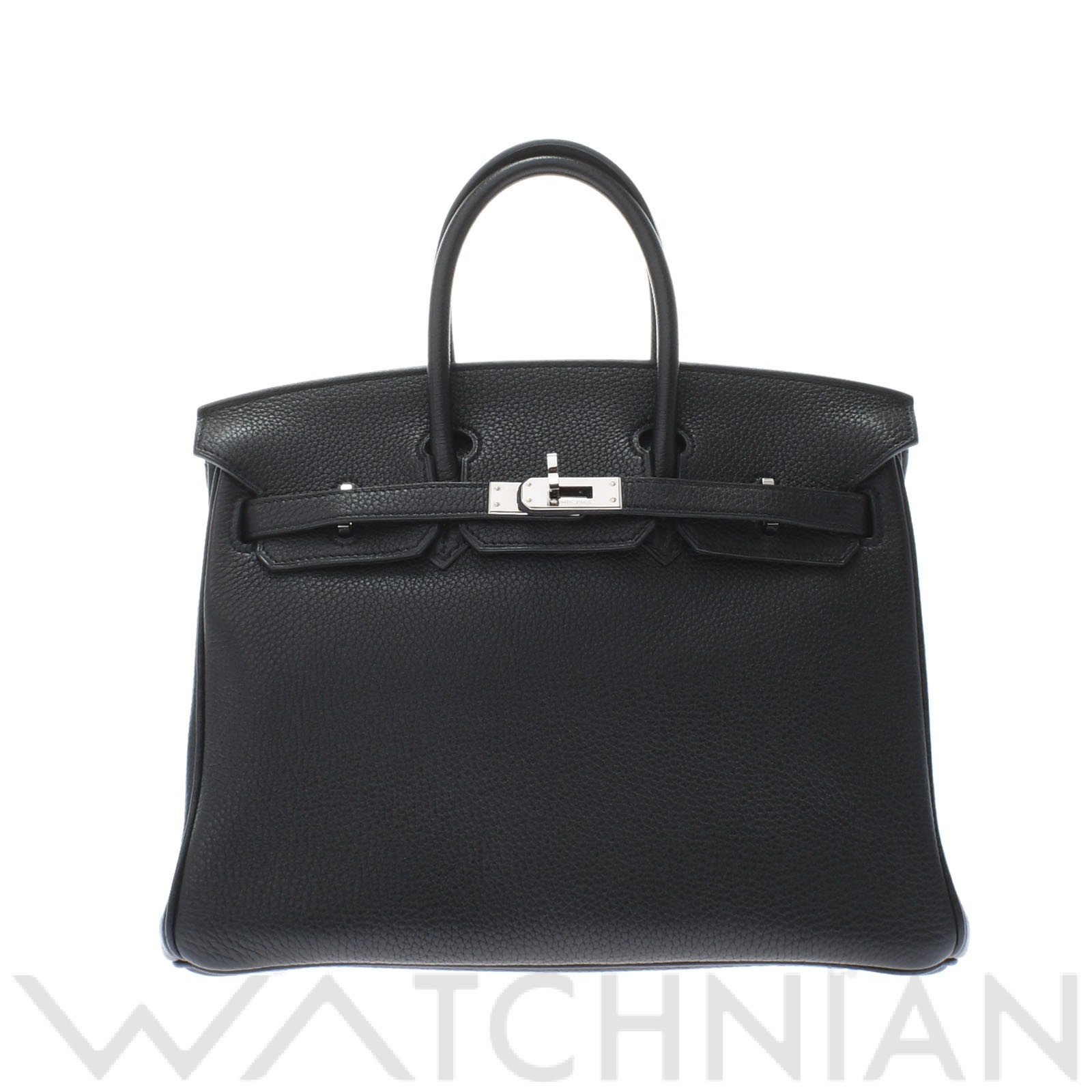 バーキン 25 ブラック/パラジウム金具 トゴ HERMES エルメス レディース 【中古】