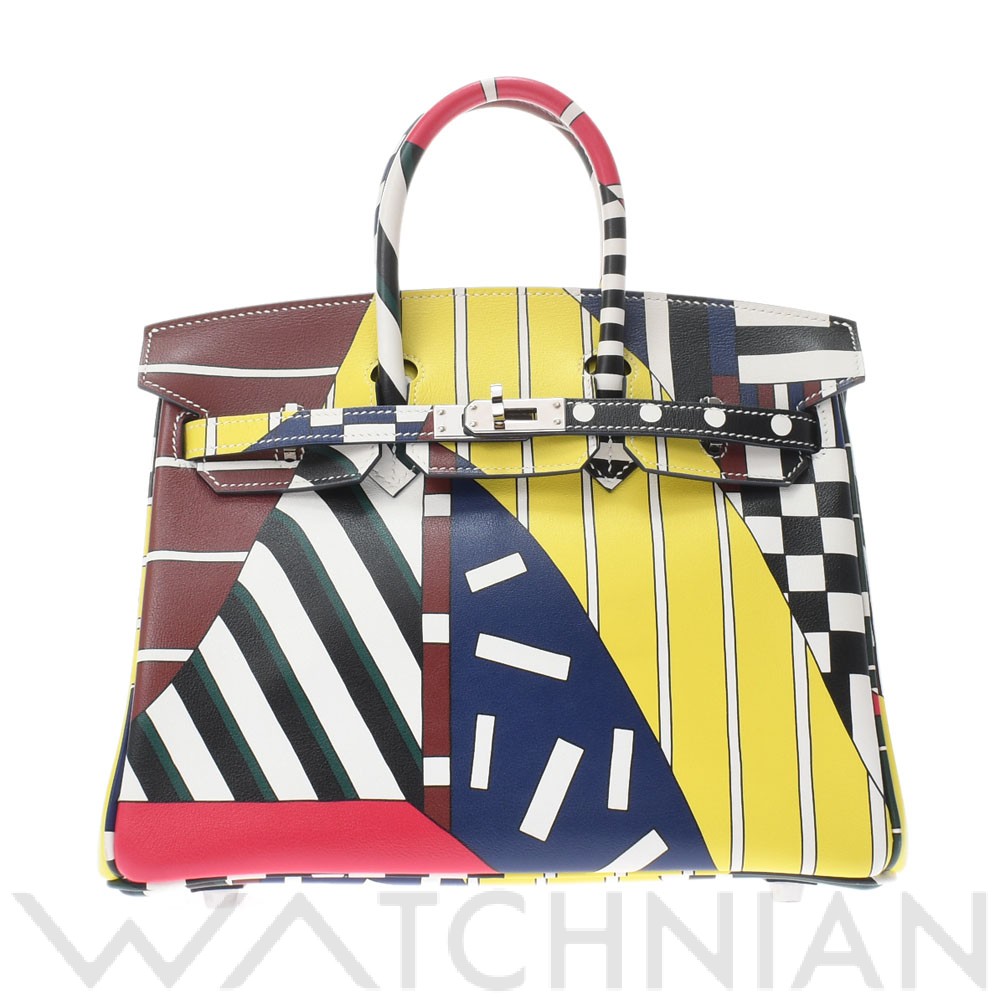 エルメス バーキン 25 17年AWランウェイ限定 マルチカラー/パラジウム金具 ヴォースイフト レディース バッグ 【中古】【bag】