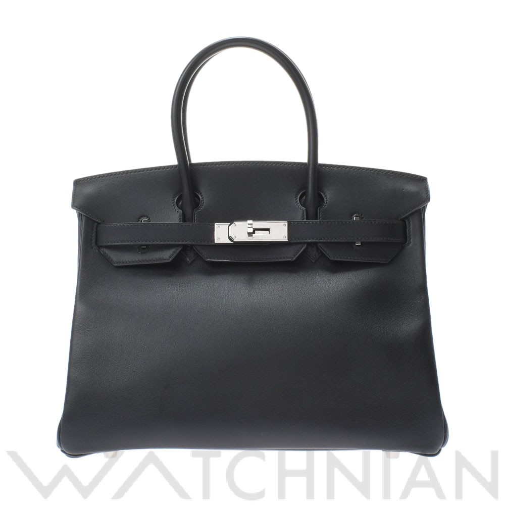 バーキン30 ブラック/パラジウム金具 エバーカラー HERMES エルメス レディース 【中古】