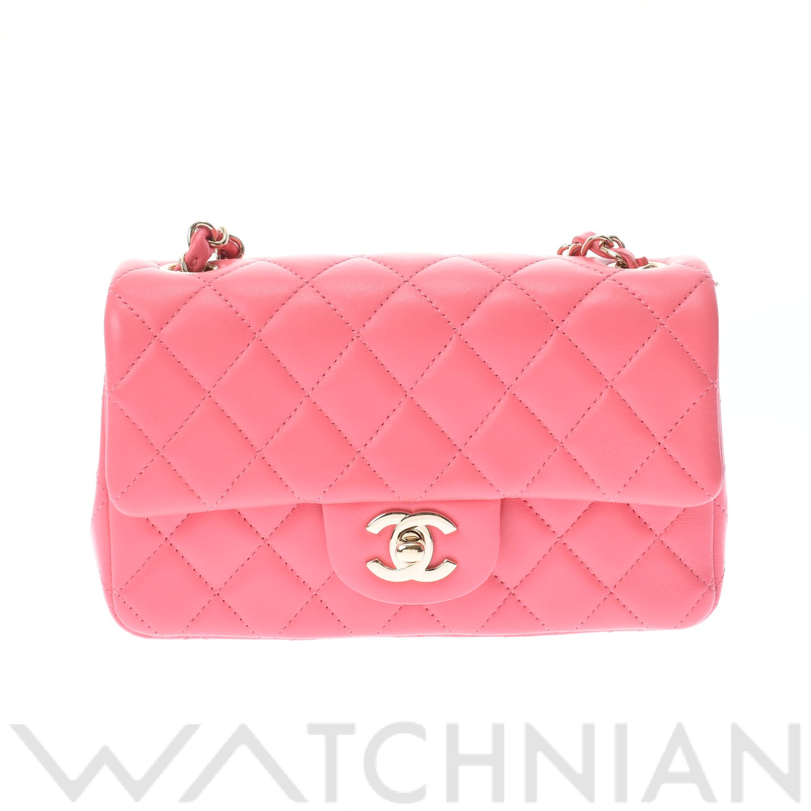 マトラッセ ミニフラップバッグ 20 ピンク/ゴールド A69900 ラムスキン CHANEL シャネル レディース 【中古】