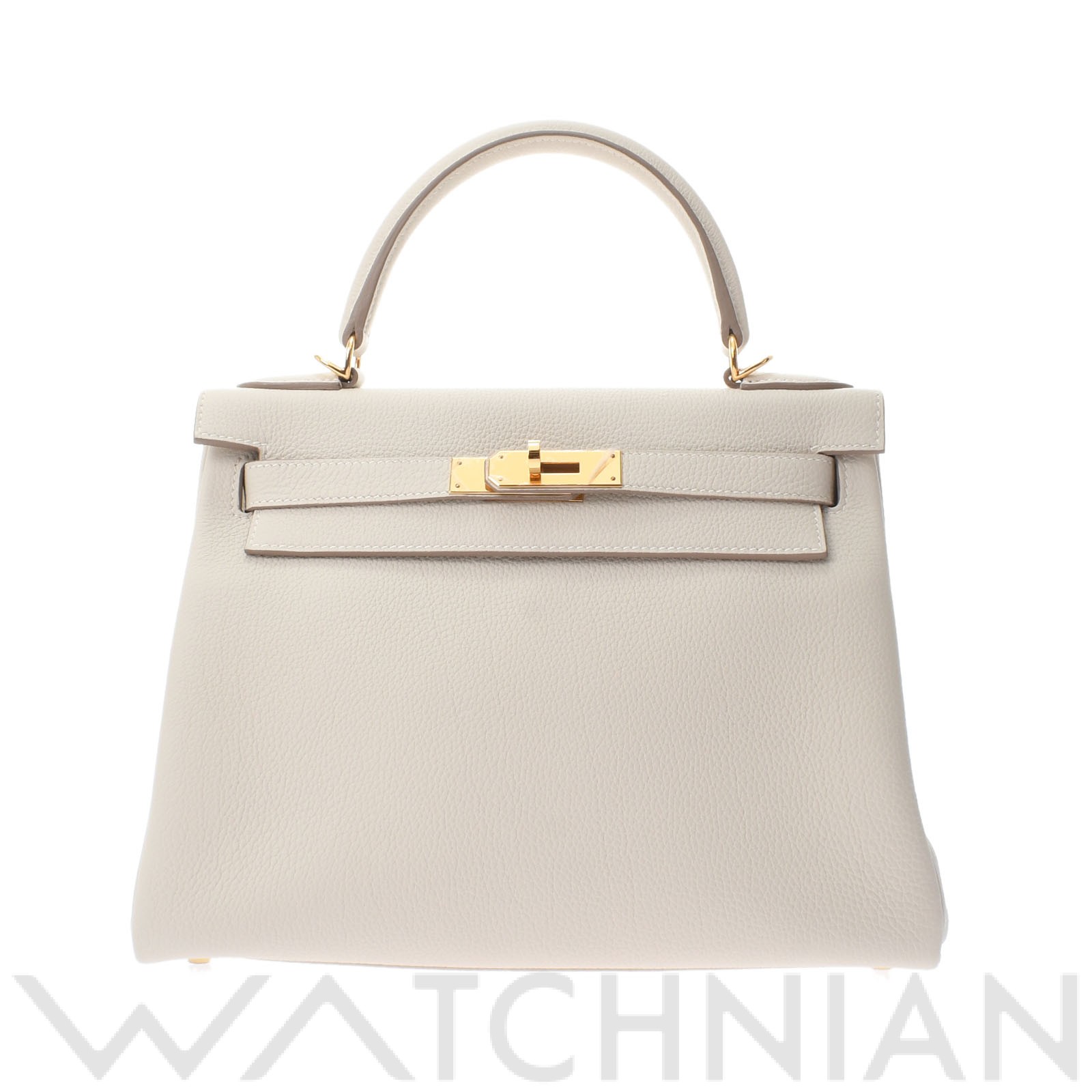 ケリー 28 内縫い クレ/ゴールド金具 トゴ HERMES エルメス レディース 【中古】