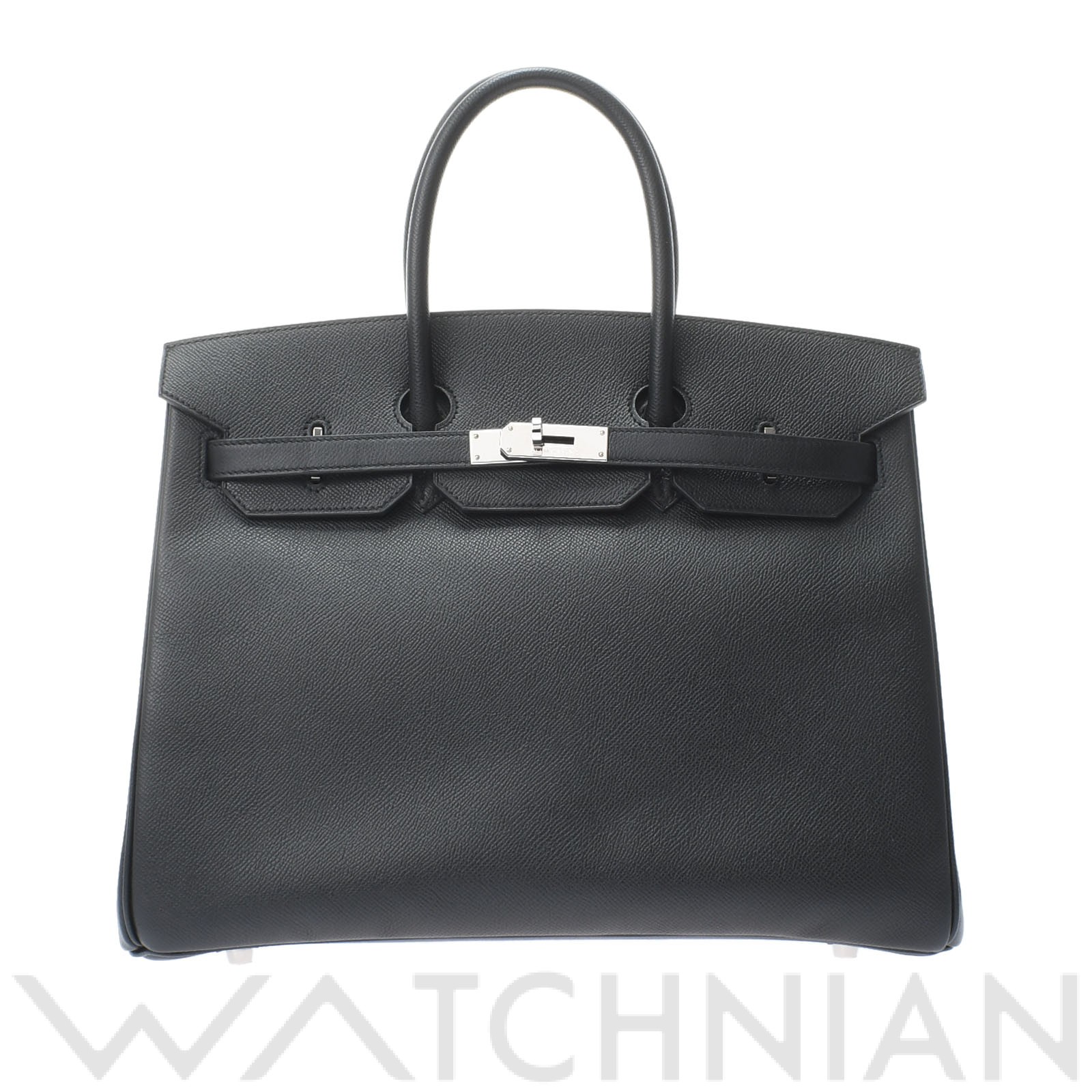 バーキン 35 ブラック/パラジウム金具 ヴォーエプソン HERMES エルメス ユニセックス 【中古】