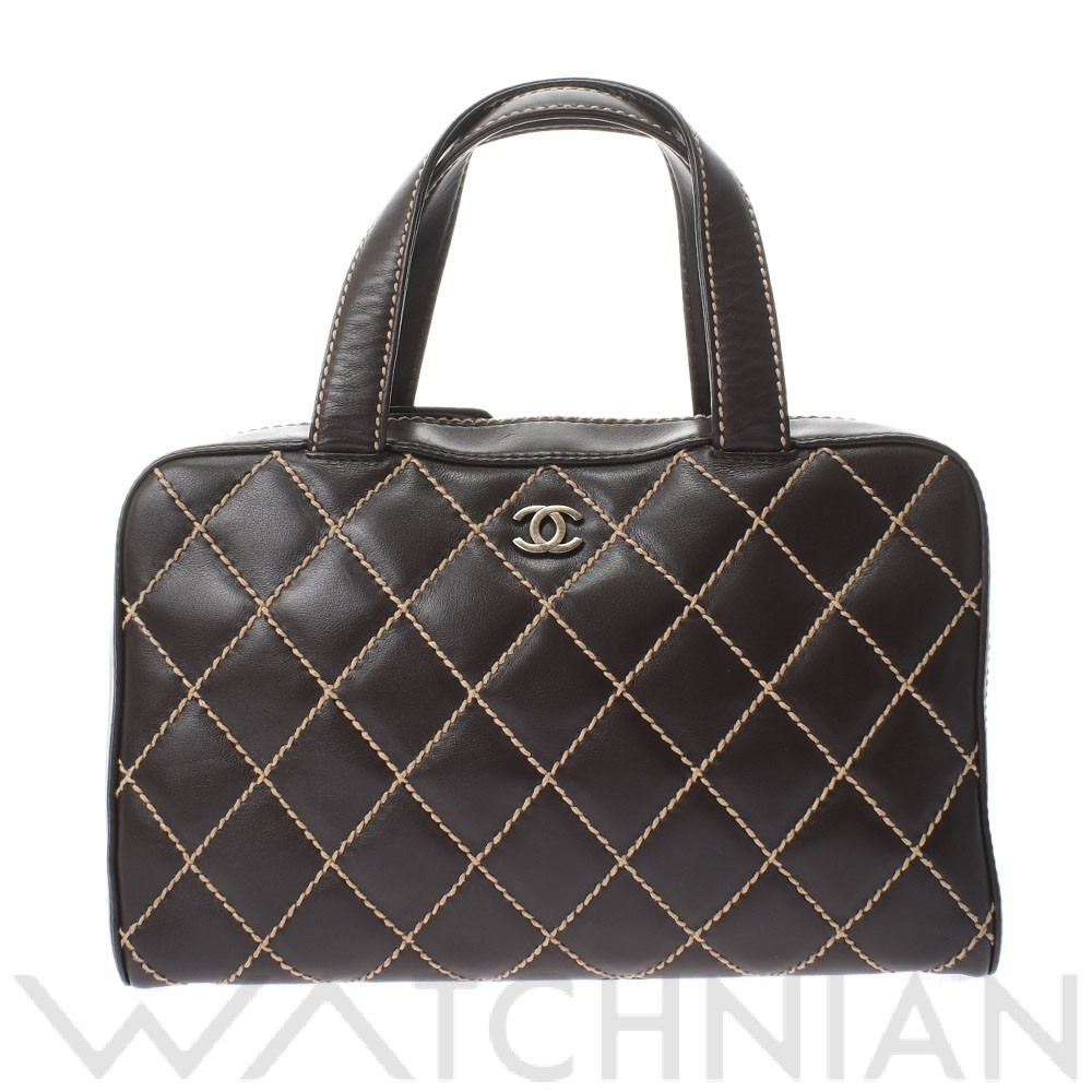 ワイルドステッチ ハンドバッグ ブラウン A14692 カーフスキン CHANEL シャネル レディース 【中古】: ブランドバッグ ｜WATCHNIAN(ウォッチニアン)公式通販/旧一風騎士