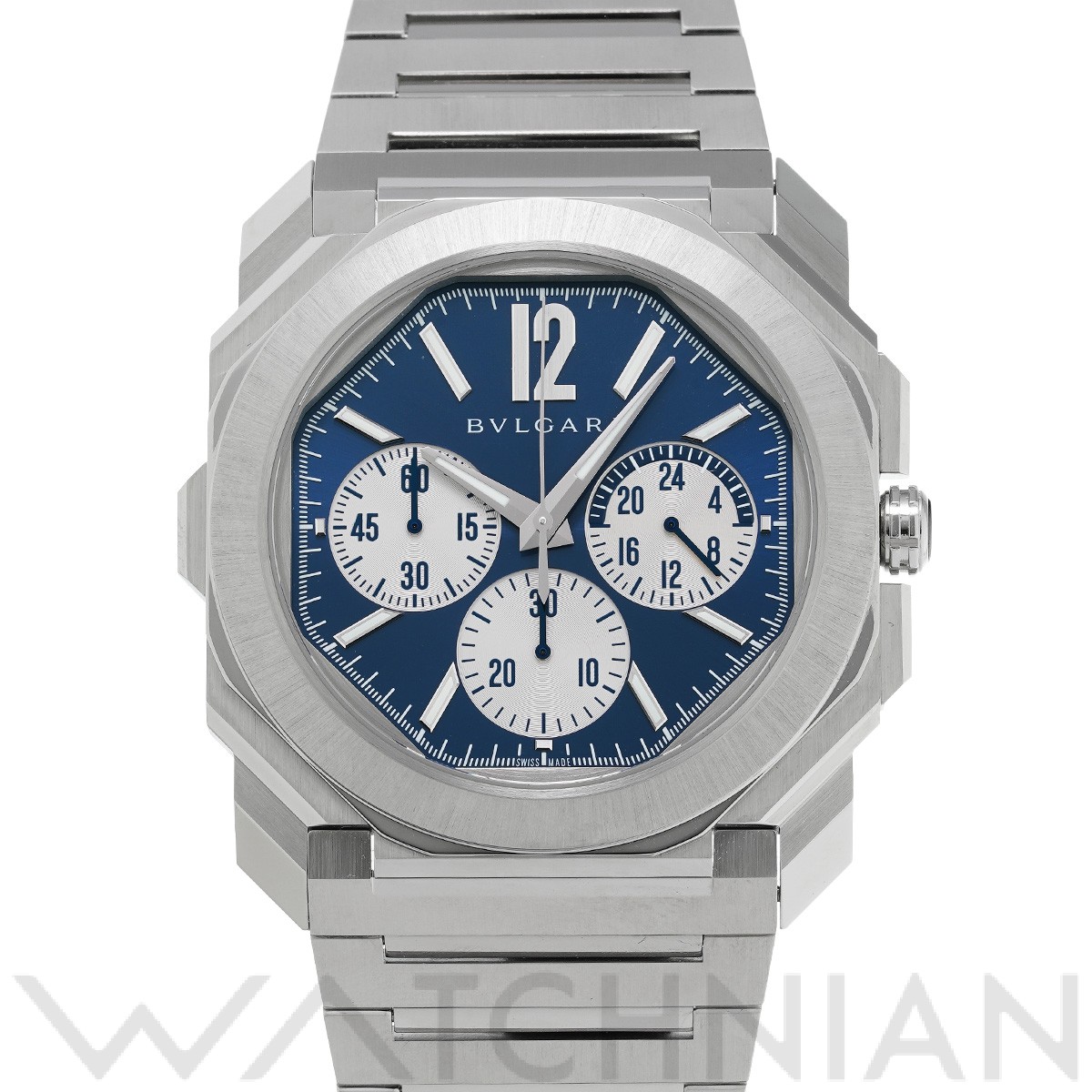 ブルガリ / BVLGARI オクト フィニッシモ クロノグラフ GMT BGO43SXTCHGMT ブルー/シルバー メンズ 時計  【中古】【wristwatch】