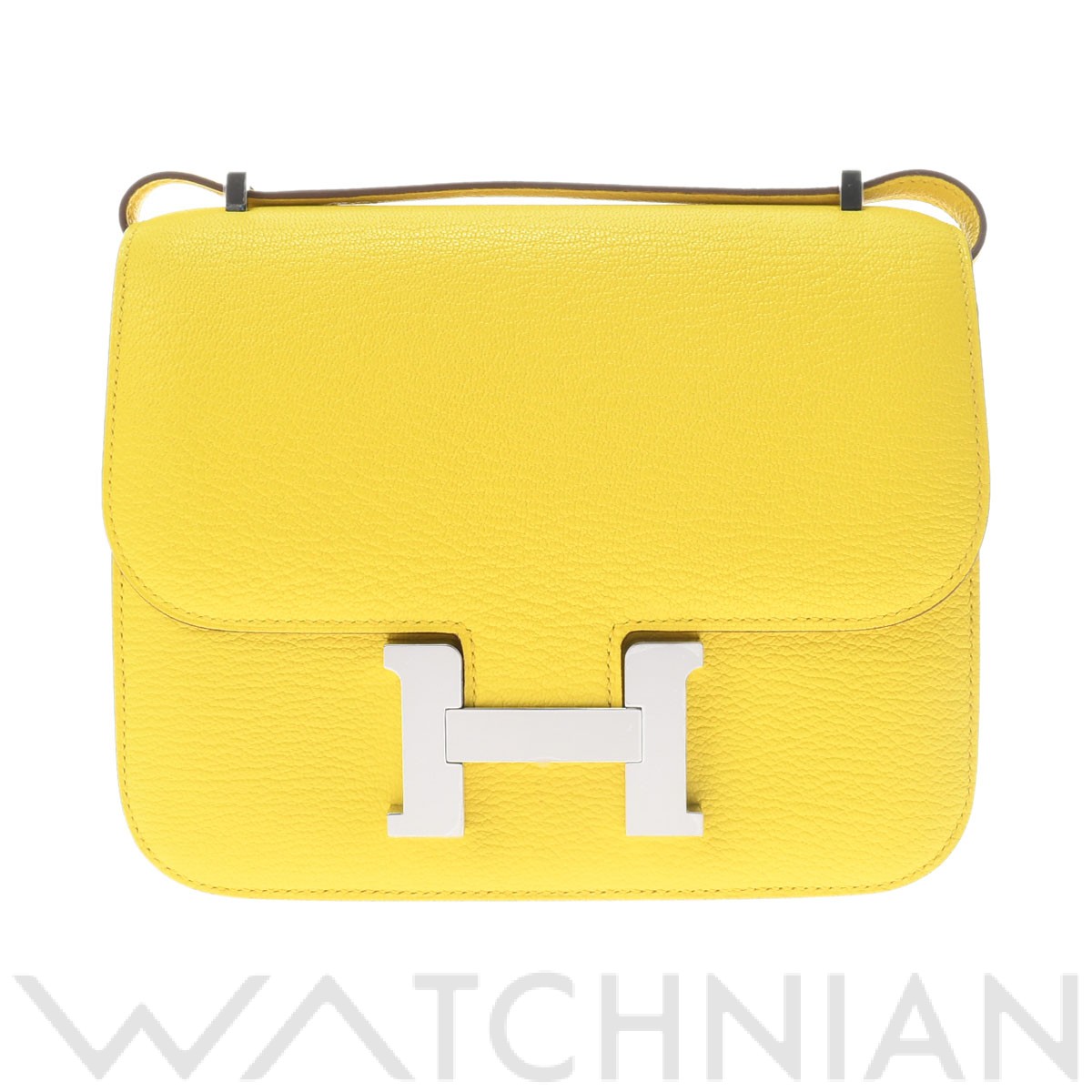 エルメス / HERMES コンスタンス ミニ18 ライム/パラジウム金具 シェーブル レディース バッグ 【未使用】【bag】