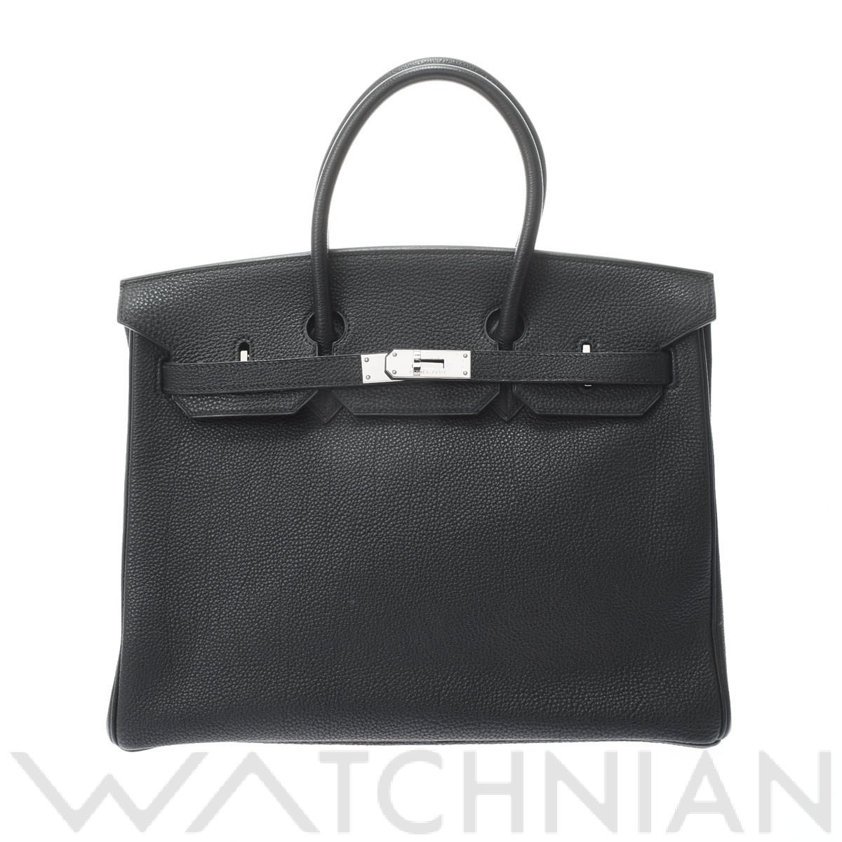 バーキン 35 ブラック/パラジウム金具 トゴ HERMES エルメス ユニセックス 【中古】
