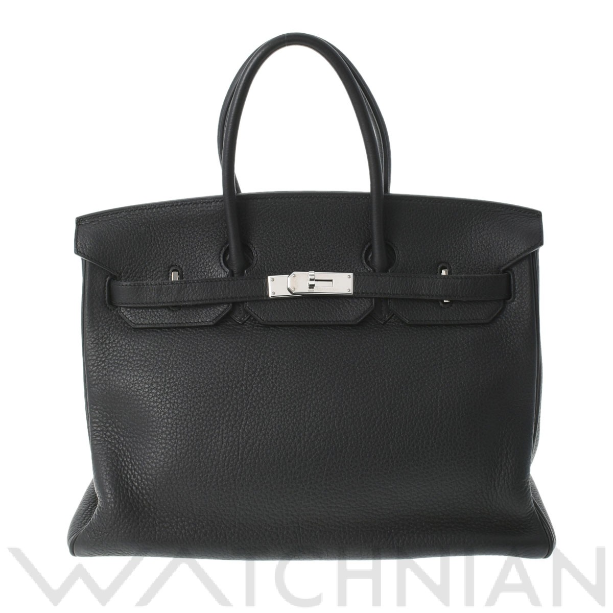 バーキン 35  ブラック/パラジウム金具 トゴ HERMES エルメス ユニセックス 【中古】