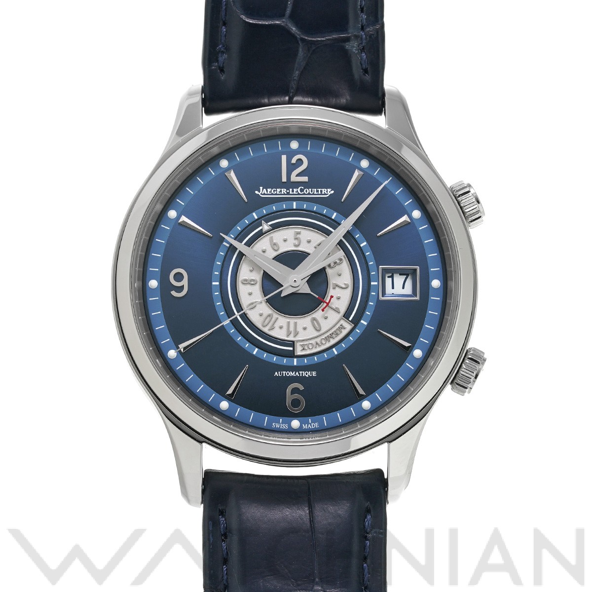 ジャガー ルクルト マスター コントロール メモボックス タイマー Q410848J ブルー メンズ 時計 【中古】【wristwatch】