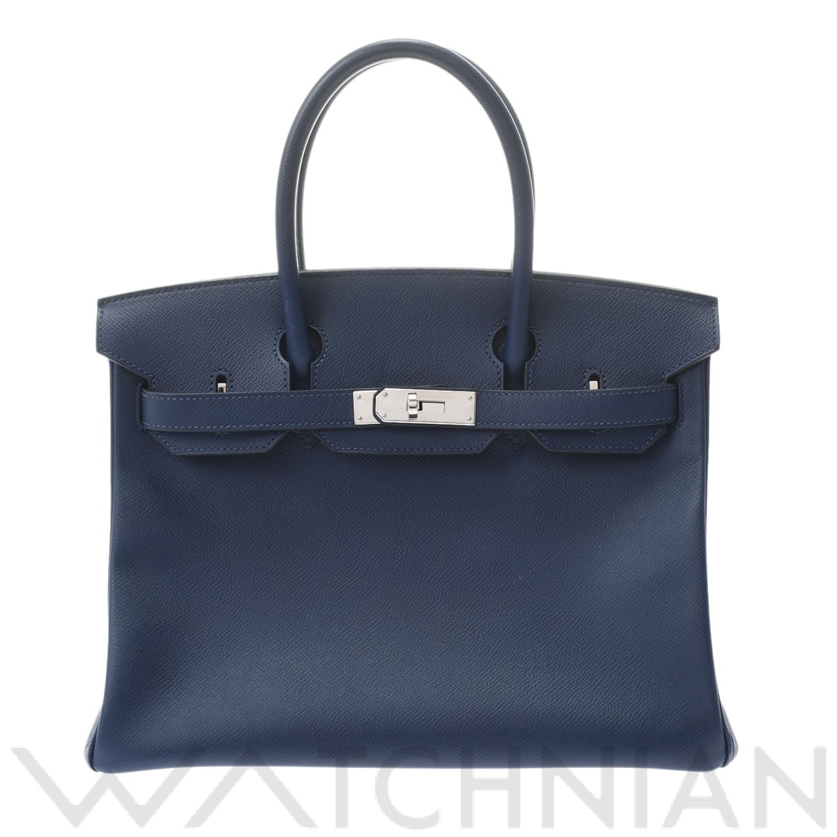バーキン 30 ブルーサフィール/パラジウム金具 ヴォーエプソン HERMES エルメス レディース 【中古】