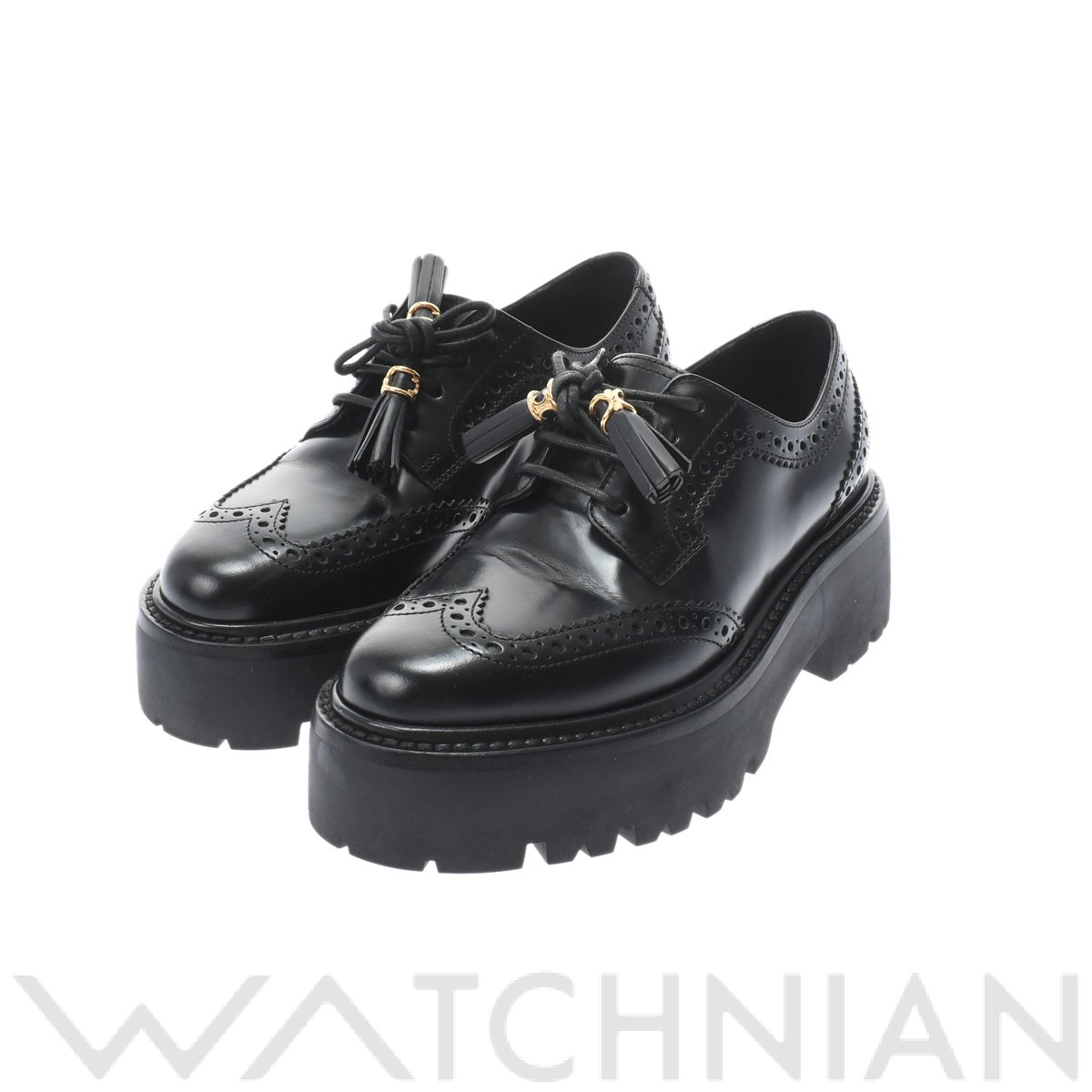 靴/シューズCELINE シューズ（その他） EU37 1/2(24cm位) 黒xシルバー
