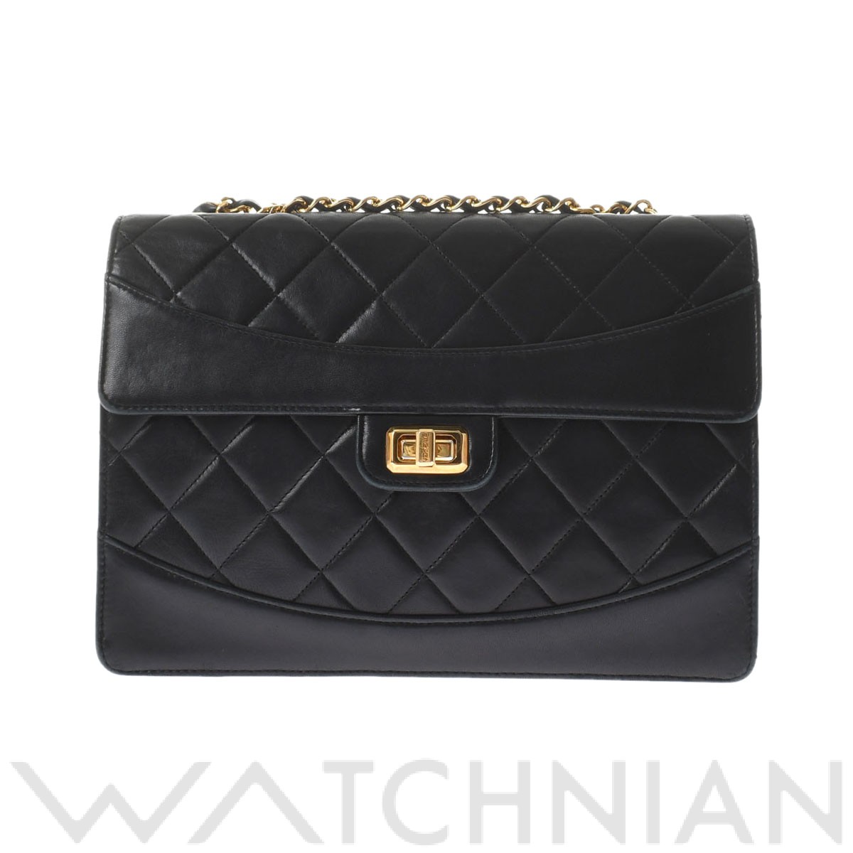 チェーンショルダー ブラック/ゴールド金具 ラムスキン CHANEL シャネル レディース 【中古】