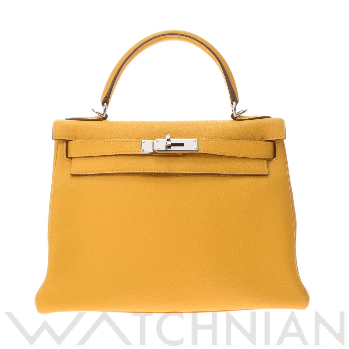 ケリー 28 内縫い 2WAY ソレイユ/パラジウム金具 トゴ HERMES エルメス レディース 【中古】