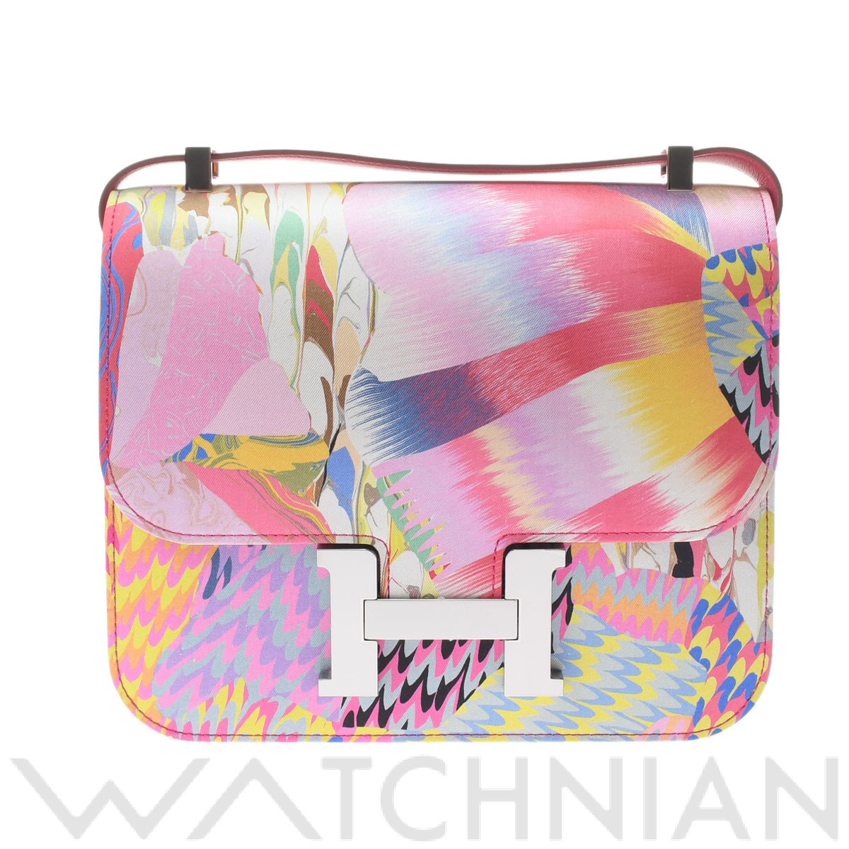 エルメス / HERMES コンスタンス3 23 京都マーブル ローズメキシコ/マルチカラー/パラジウム金具 ヴォースイフト/シルク レディース バッグ 【未使用】【bag】