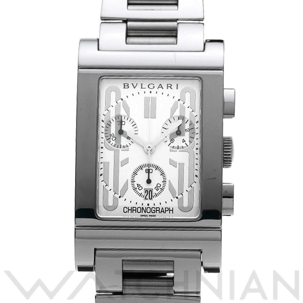 ブルガリ / BVLGARI レッタンゴロ クロノグラフ RTC49S ホワイト メンズ 時計 【中古】【wristwatch】