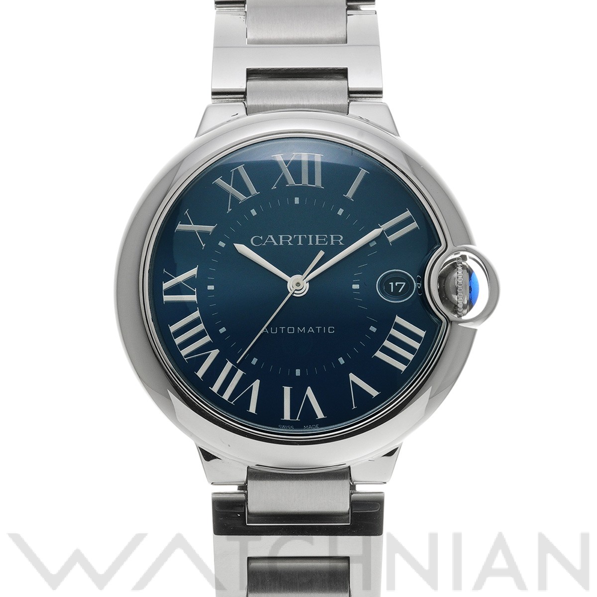 カルティエ バロンブルー ドゥ カルティエ 40mm WSBB0061 ブルー メンズ 時計 【中古】【wristwatch】