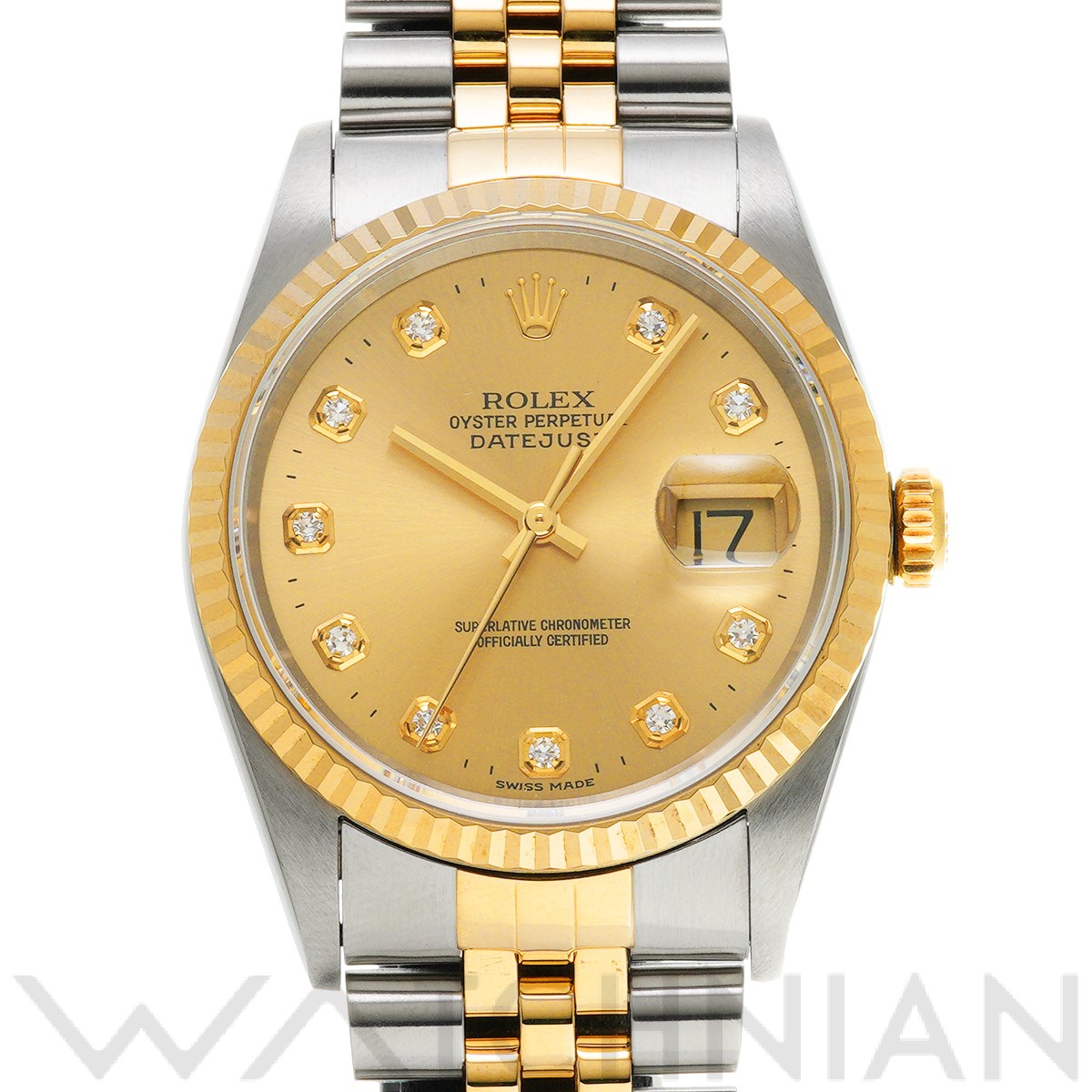 ロレックス ROLEX 16233G W番(1995年頃製造) シャンパン /ダイヤモンド メンズ 腕時計