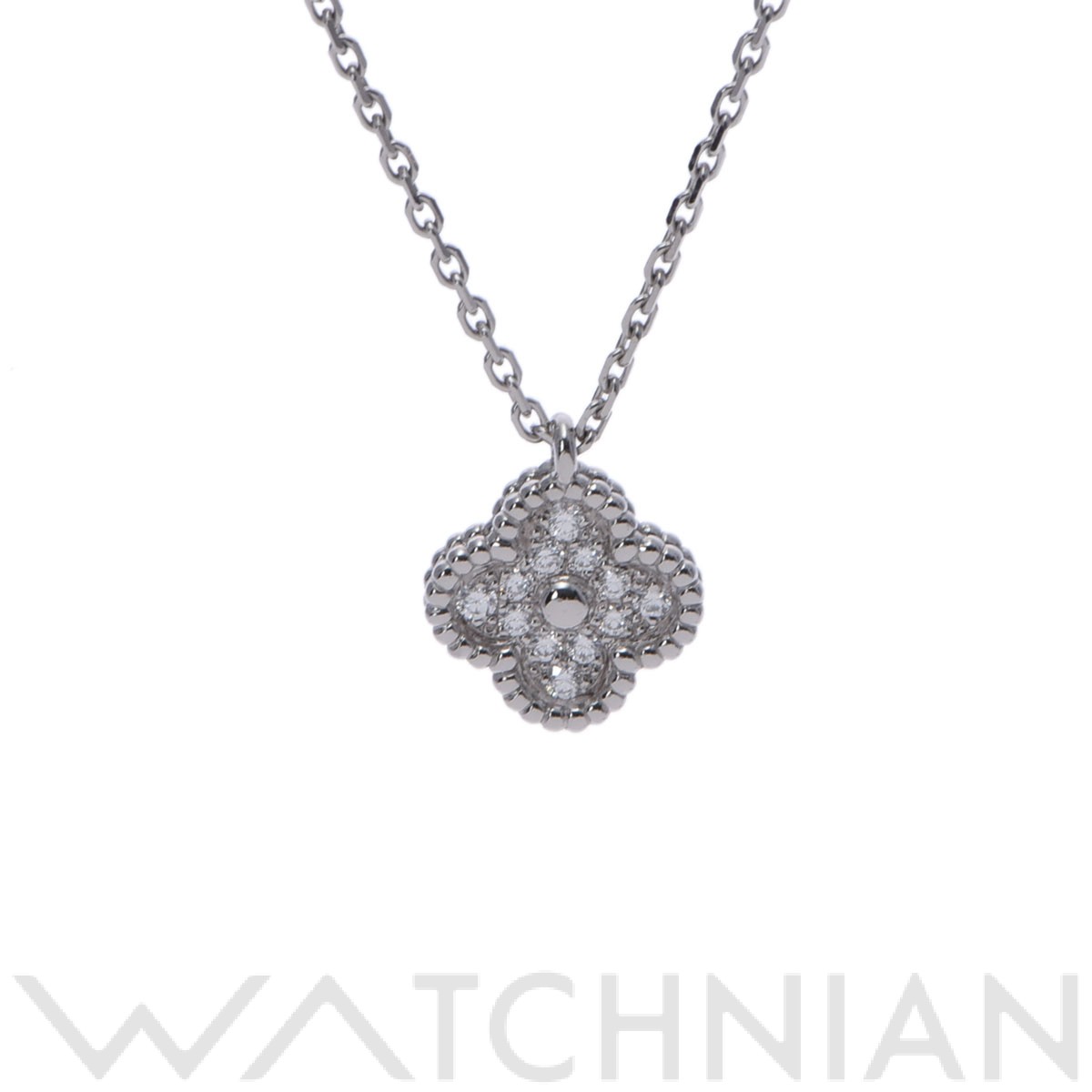 ヴァンクリーフ&アーペル ネックレス スウィートアルハンブラ ネックレス ダイヤモンド 0.08ct K18WG VCARO85900 ジュエリーネックレス