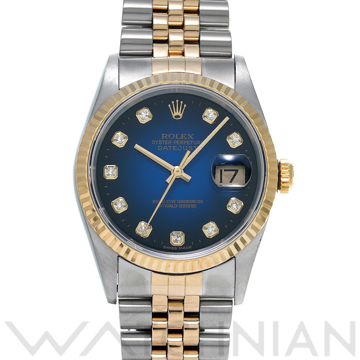 ロレックス / ROLEX デイトジャスト 16233G ブルー・グラデーション/ダイヤモンド メンズ 時計 【中古】【wristwatch】